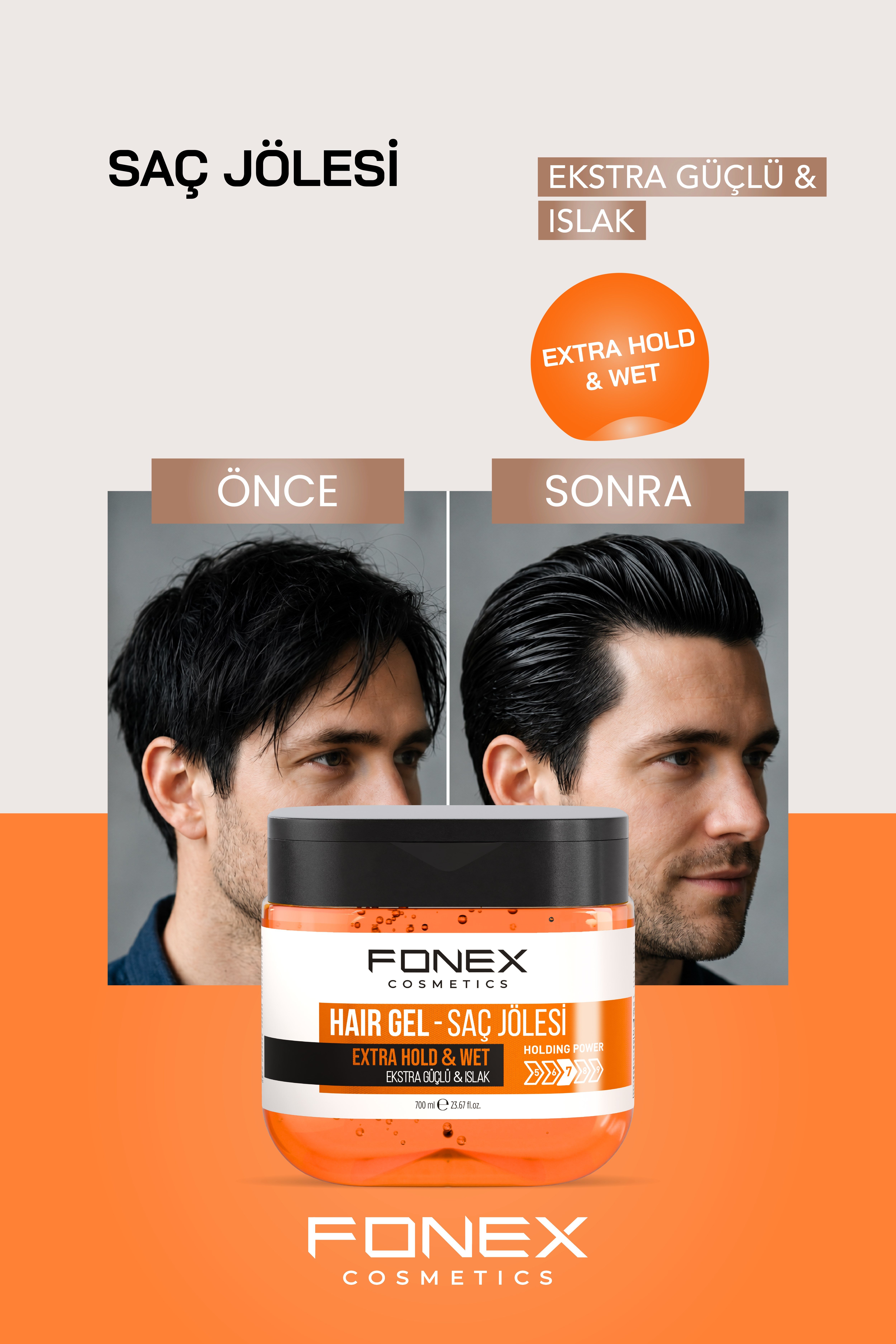 Fonex Saç Jölesi Ekstra Güçlü - Islak 700 ML 