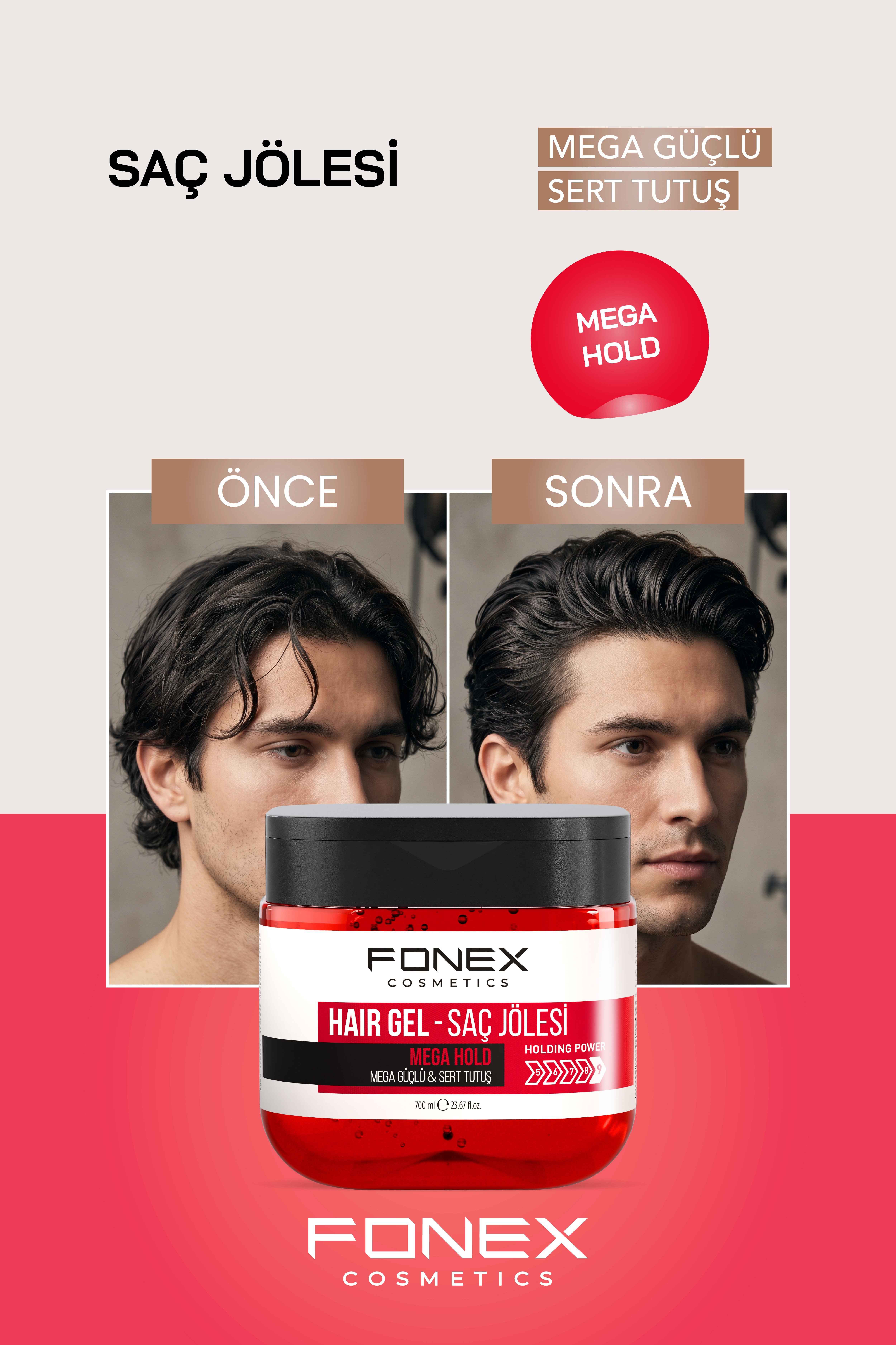 Fonex Saç Jölesi Mega Güçlü - Sert Tutuş 700 ML 