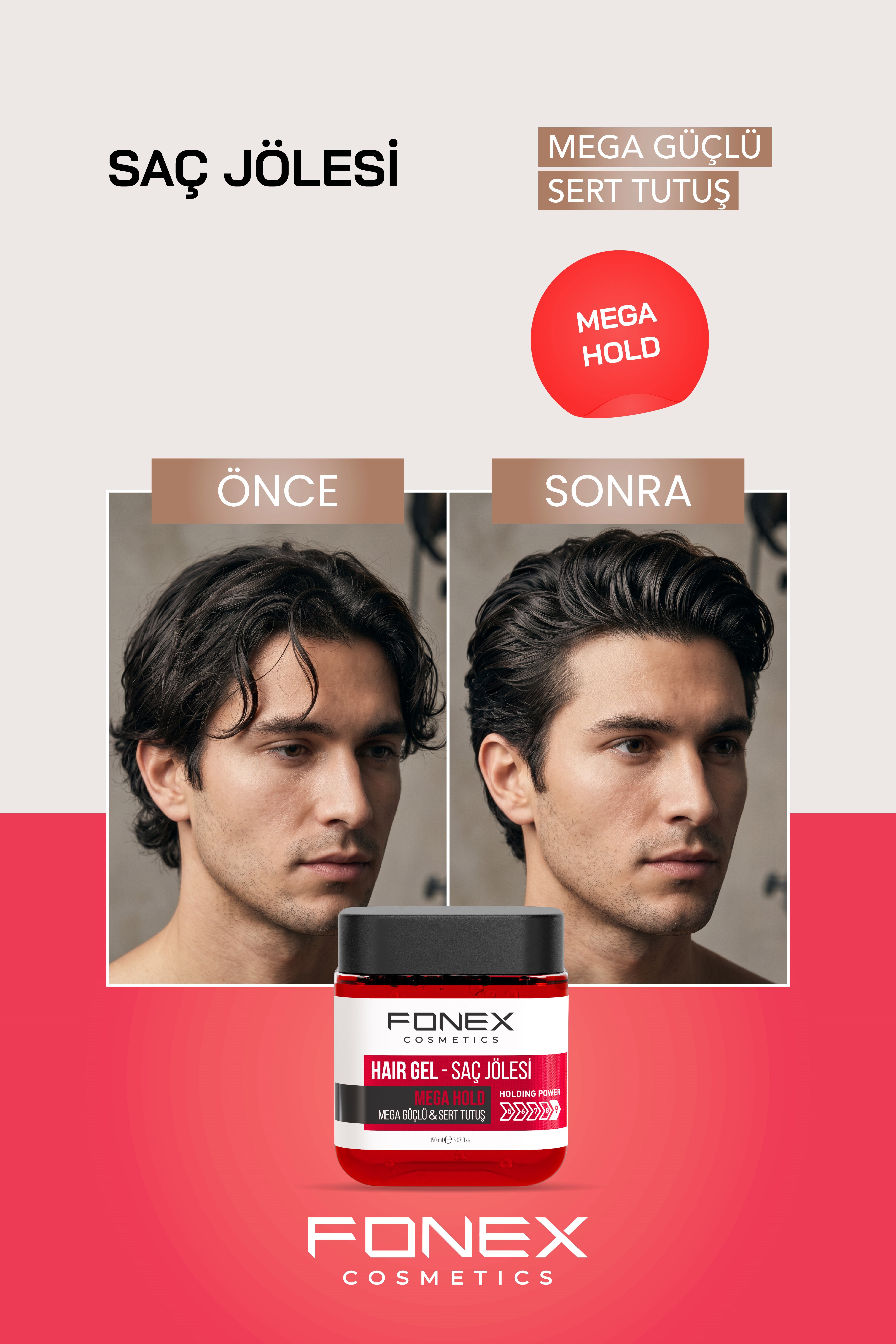 Fonex Saç Jölesi Mega Güçlü - Sert Tutuş 150 ML 