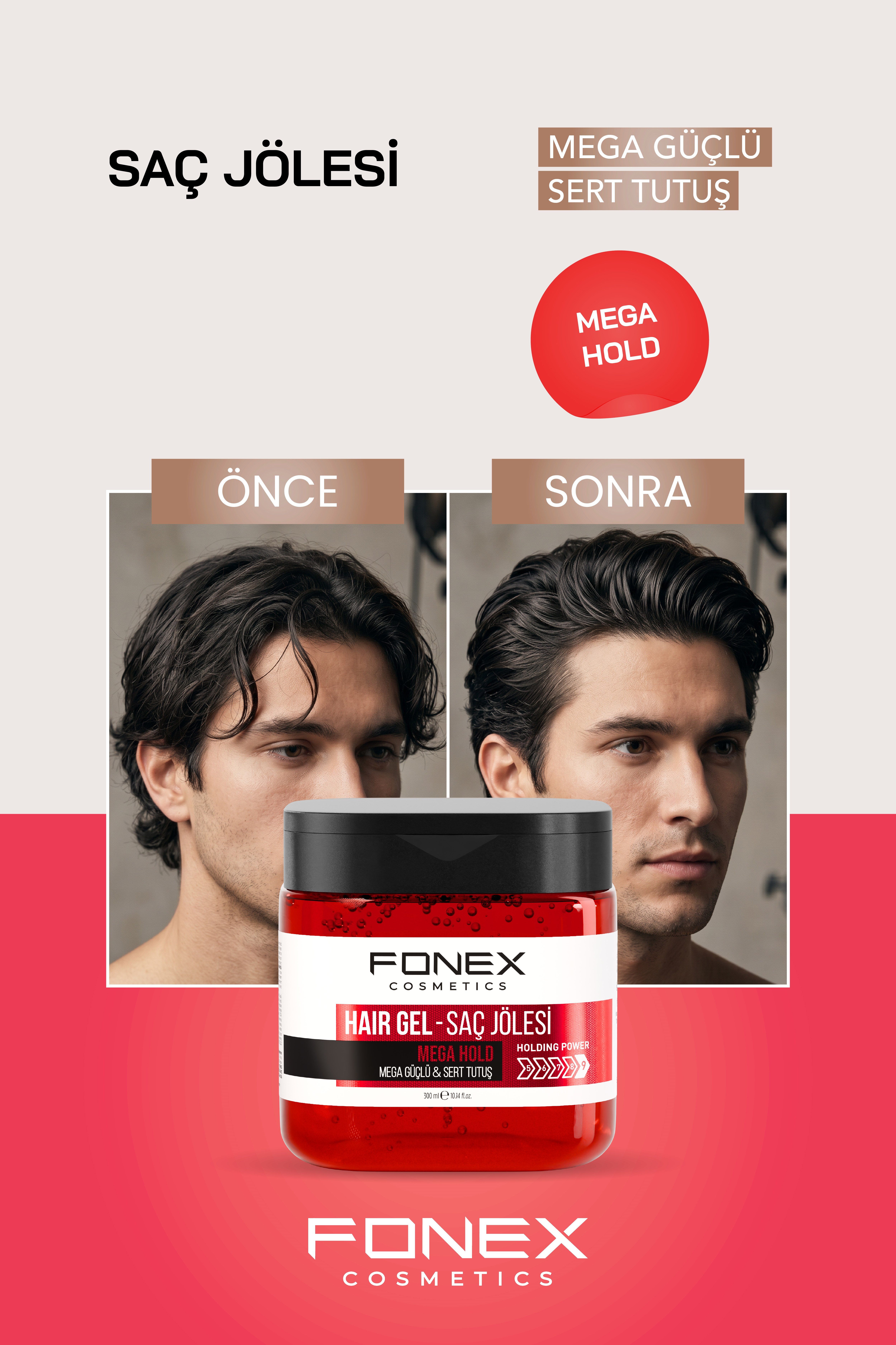Fonex Saç Jölesi Mega Güçlü - Sert Tutuş 300 ML 