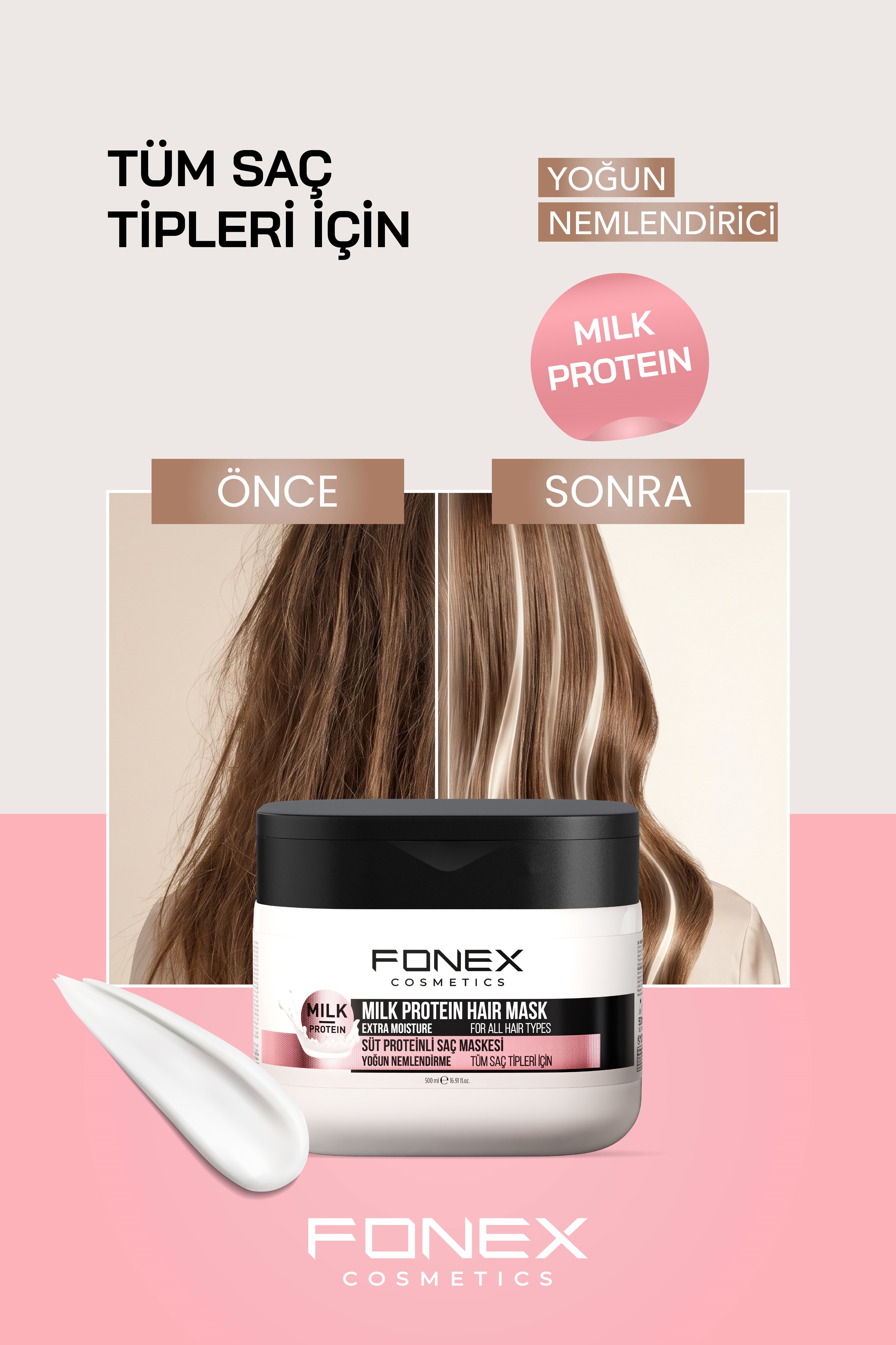 Fonex Saç Maskesi Süt Protein 500 ML 