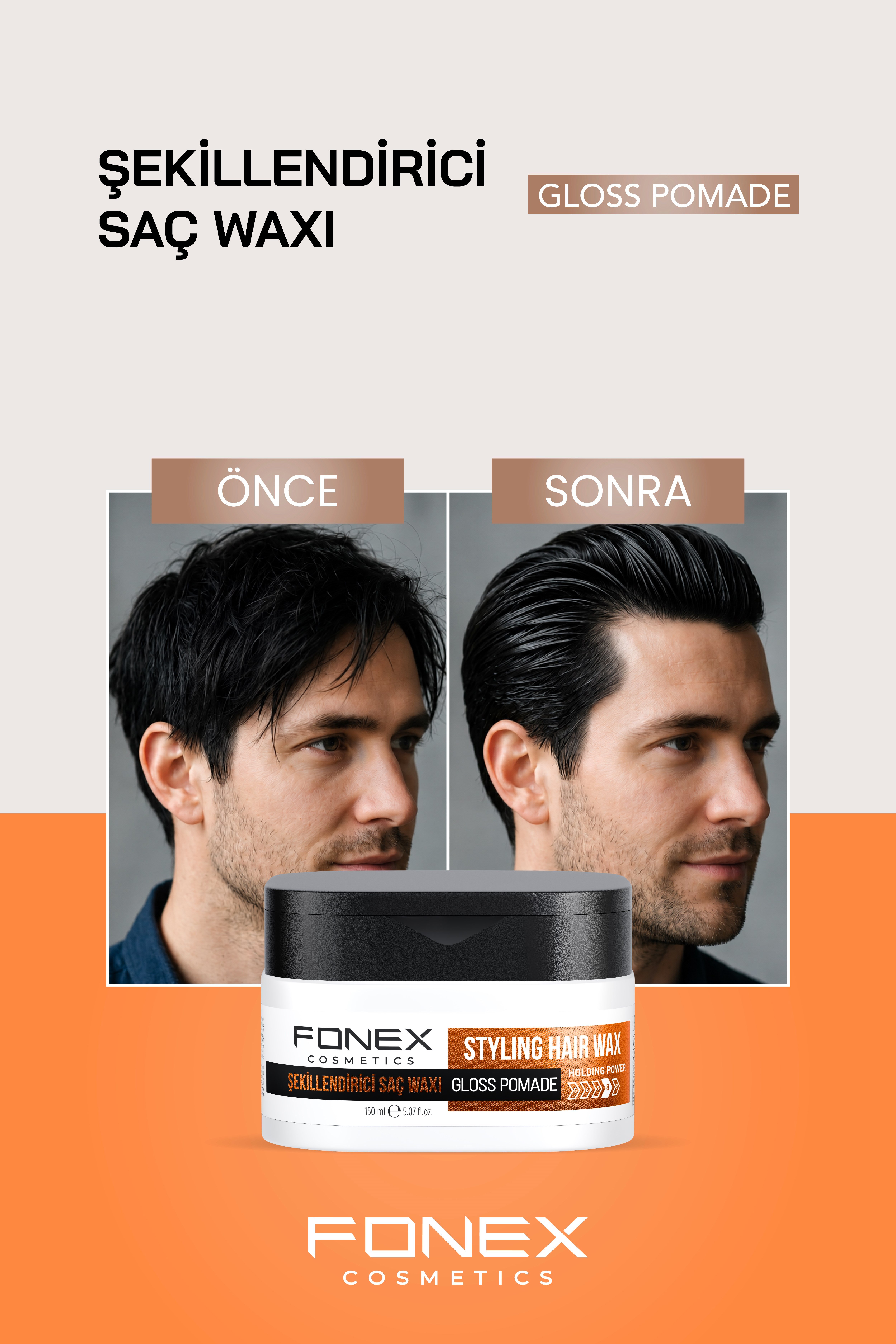 Fonex Şekillendirici Saç Waxı Gloss Pomade 150 ML 