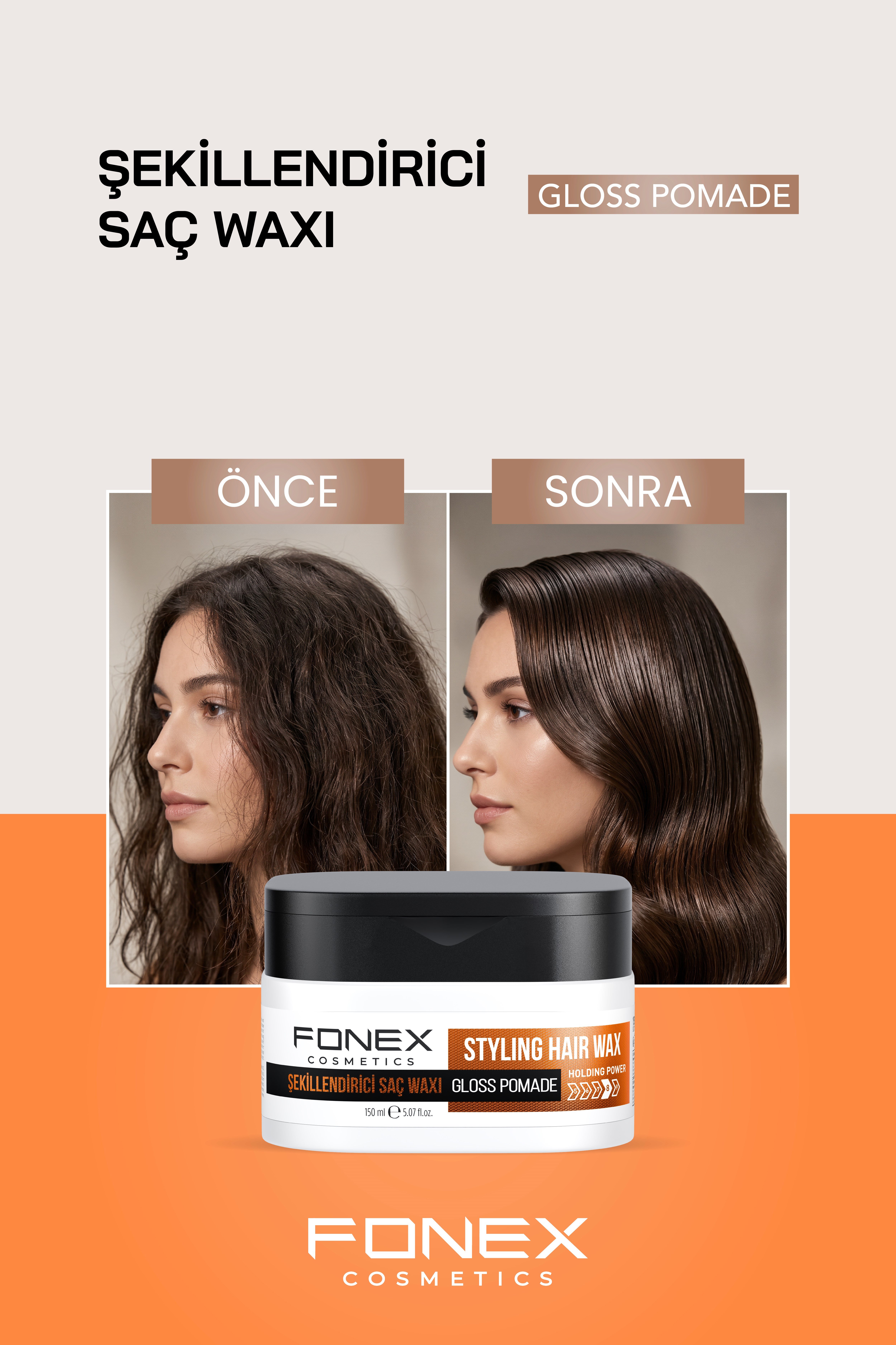 Fonex Şekillendirici Saç Waxı Gloss Pomade 150 ML 
