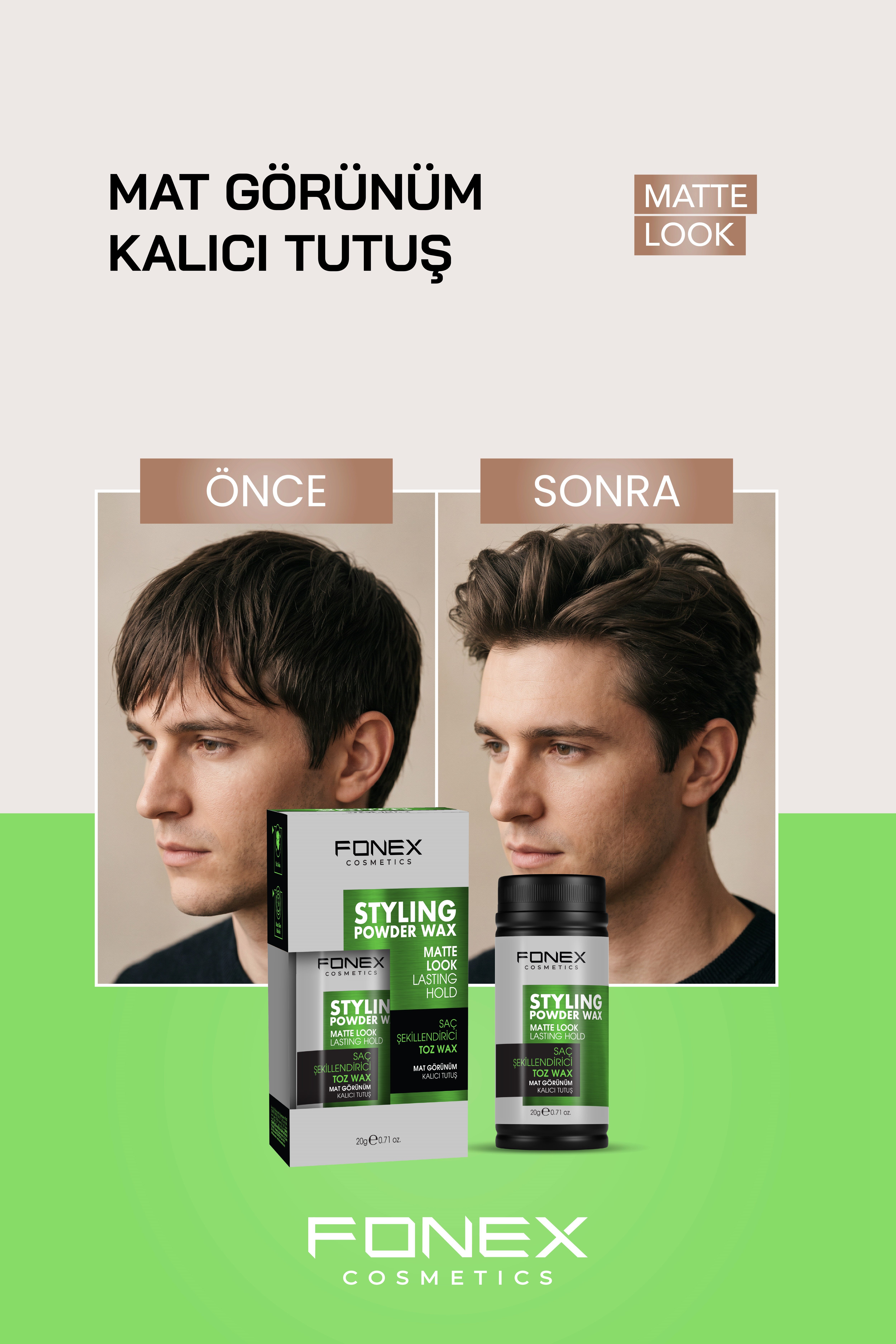 Fonex Şekillendirici Toz Wax Mat Görünüm 20Gr