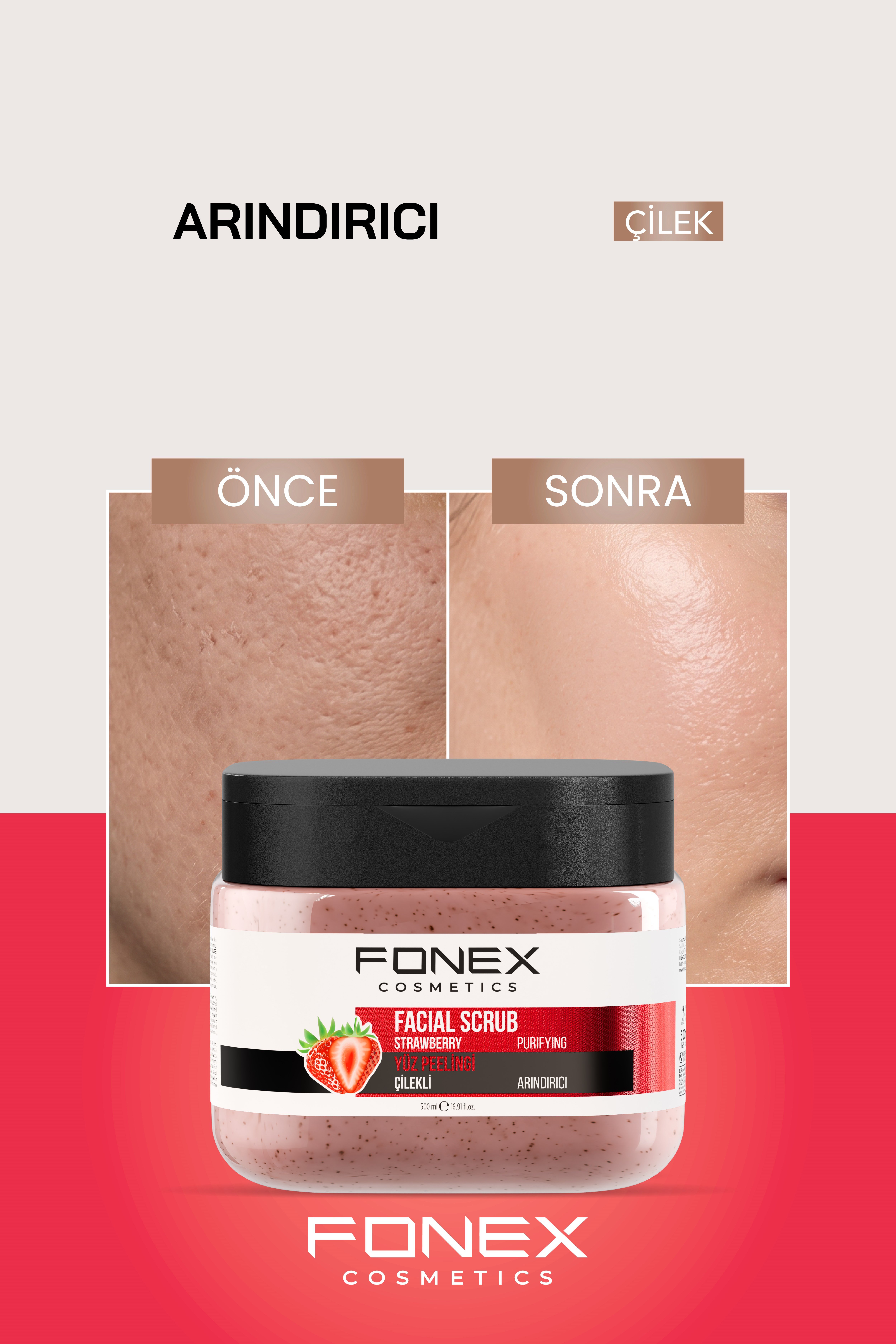 Fonex Yüz Peelingi Çilekli 500 ML 