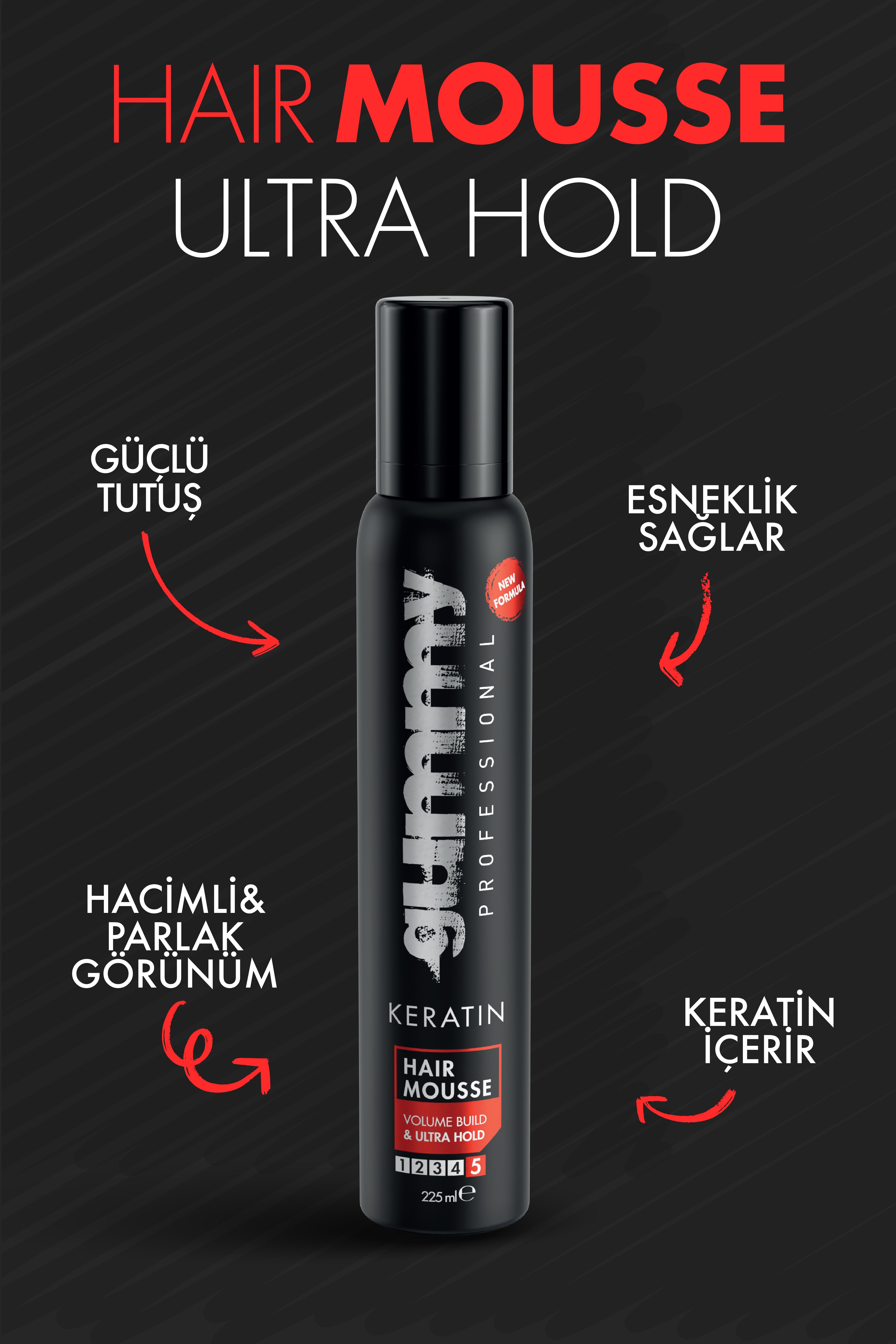 Gummy Saç Köpügü Ultra Sert 225 ML