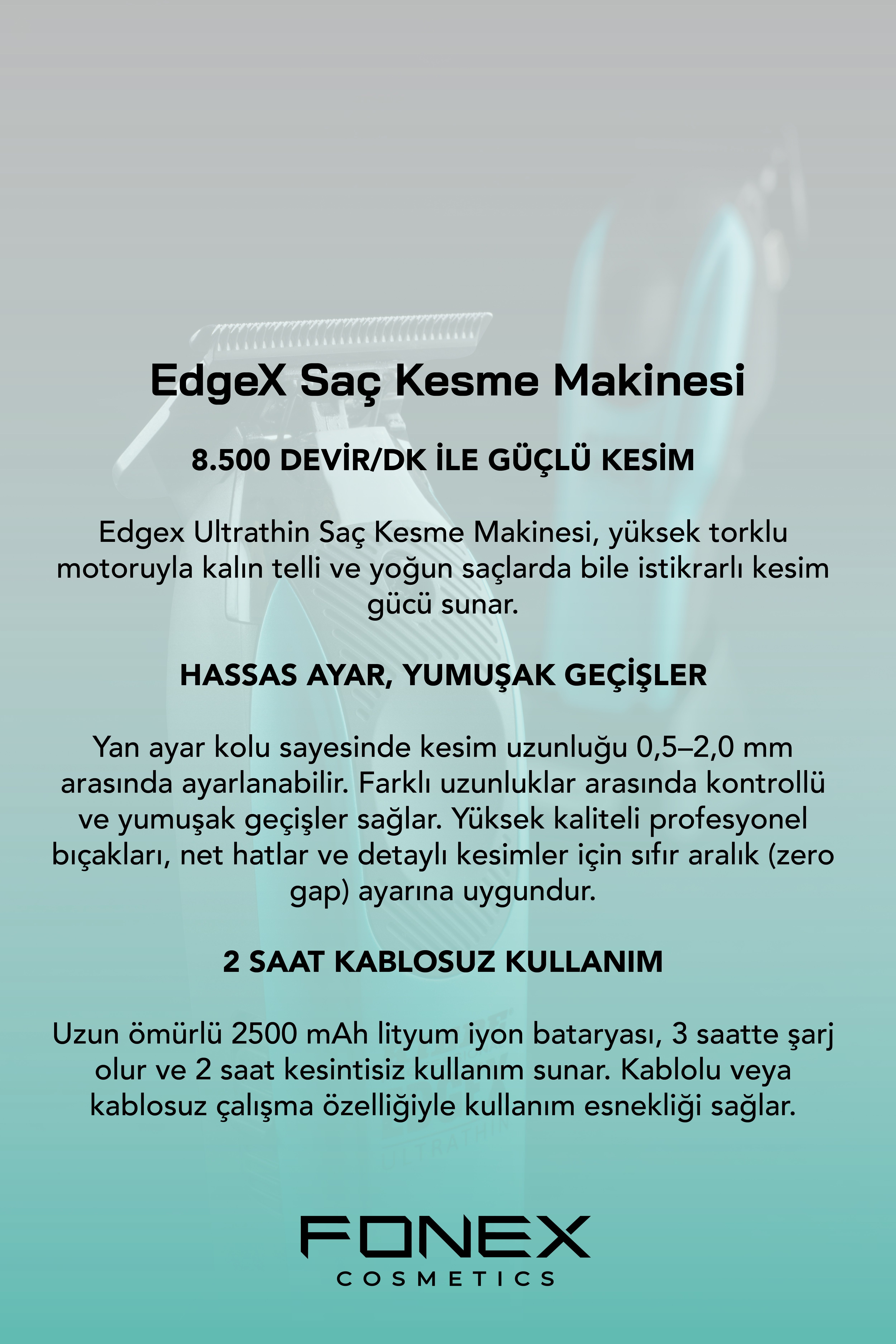 Kiepe 6600.2 EdgeX Saç ve Sakal Kesme Makinasi (Mavi)