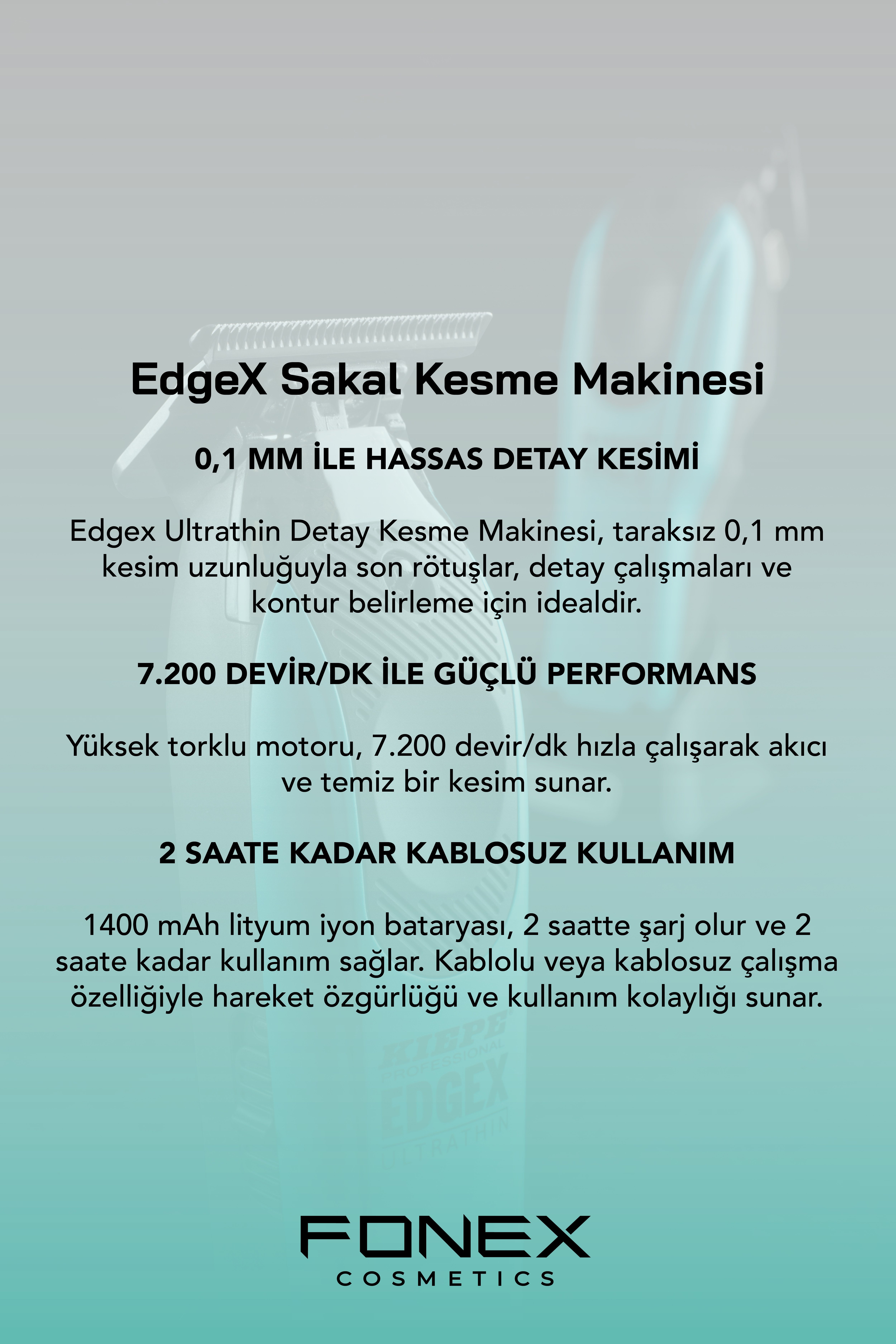 Kiepe 6600.2 EdgeX Saç ve Sakal Kesme Makinasi (Mavi)