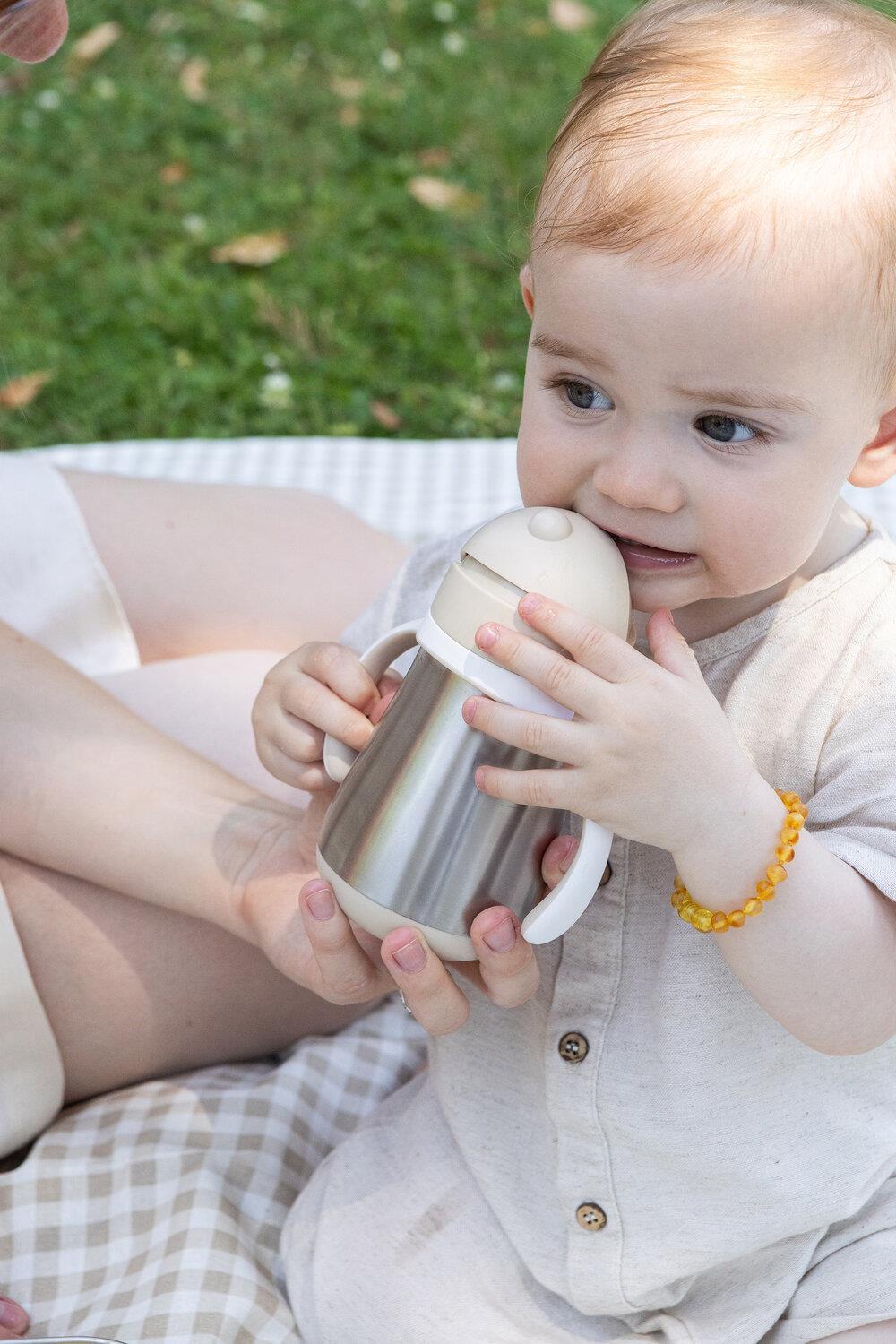 Beaba 250 ml Çelik Pipetli Suluk , Clay