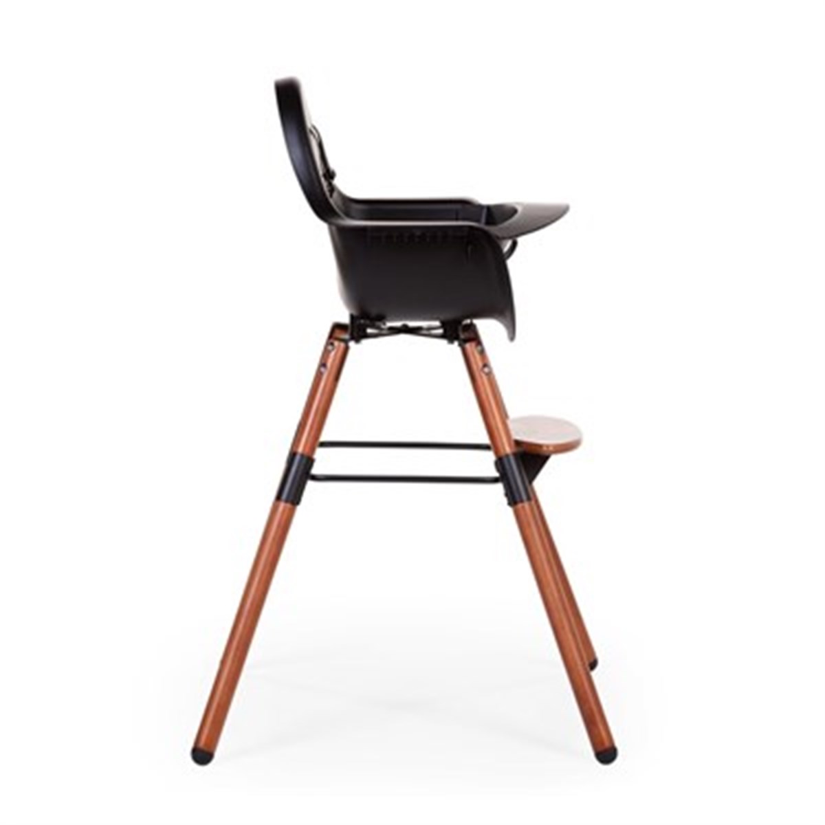 Evolu 2 Mama Sandalyesi Ceviz / Siyah + Ön tepsi ( Silikon Matlı)