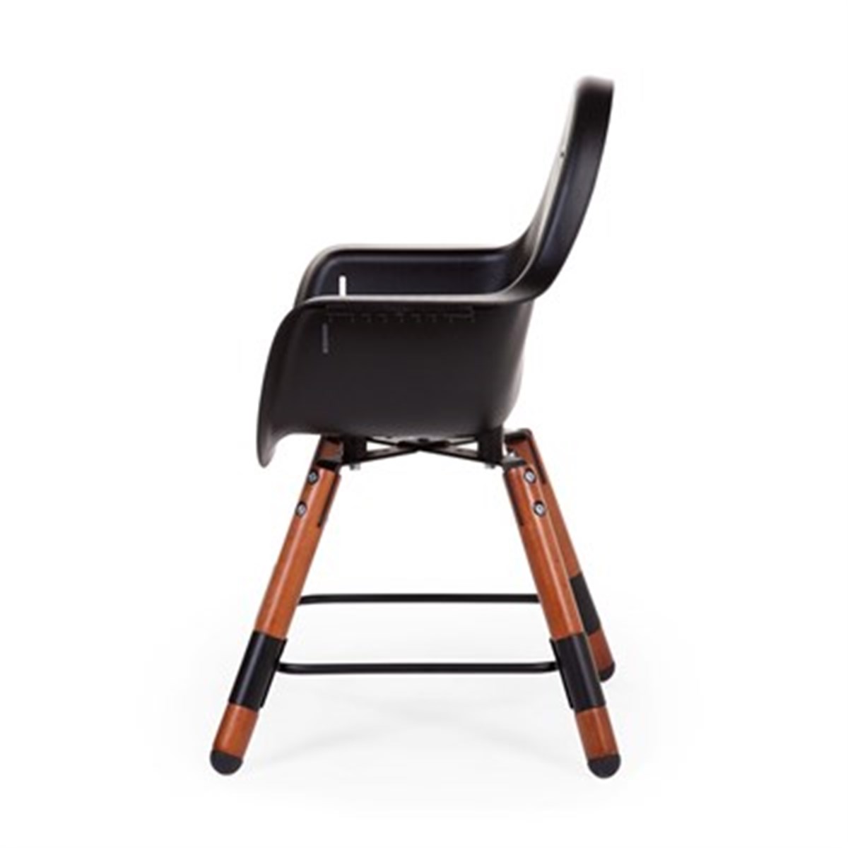 Evolu 2 Mama Sandalyesi Ceviz / Siyah + Ön tepsi ( Silikon Matlı)