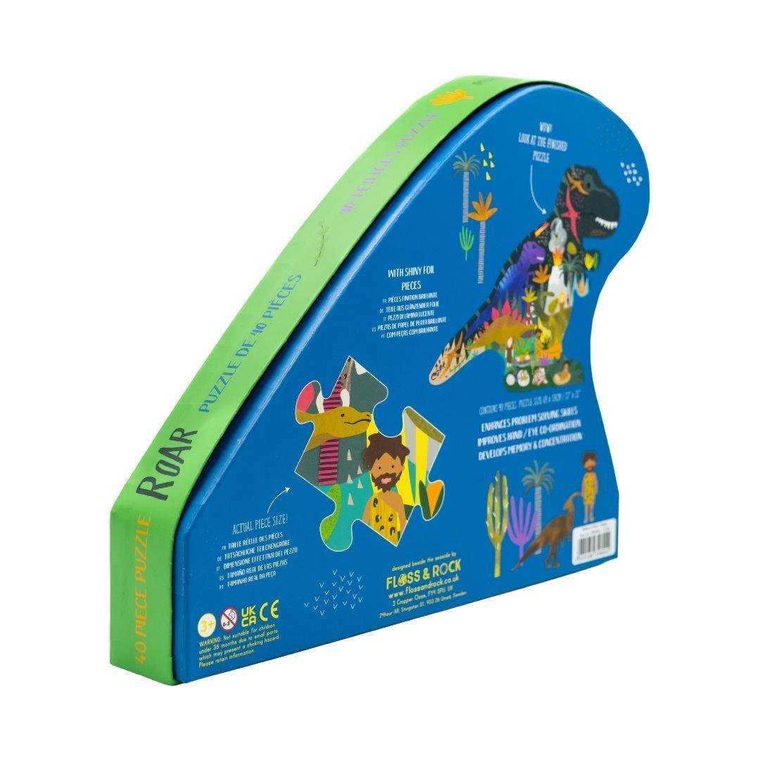 FLOSS & ROCK 40 Parça “Dinozor” Şekilli Yap-Boz / Dino *YENİ*