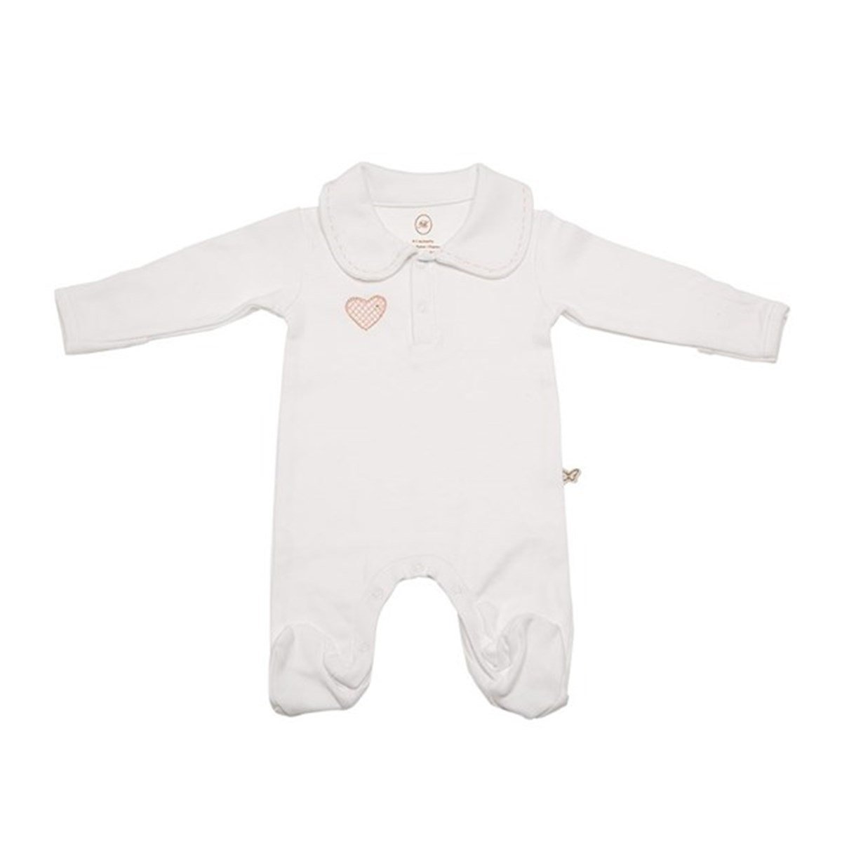 Göğüste Kalp Nakışlı Tulum / Kız (0-3 ay)