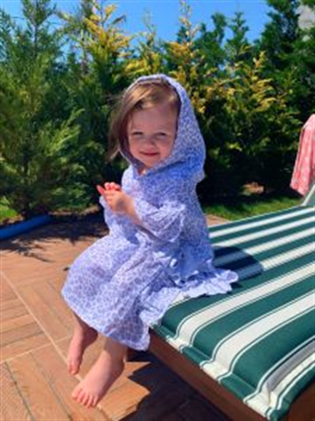 Leopard Başlıklı Müslin Panço