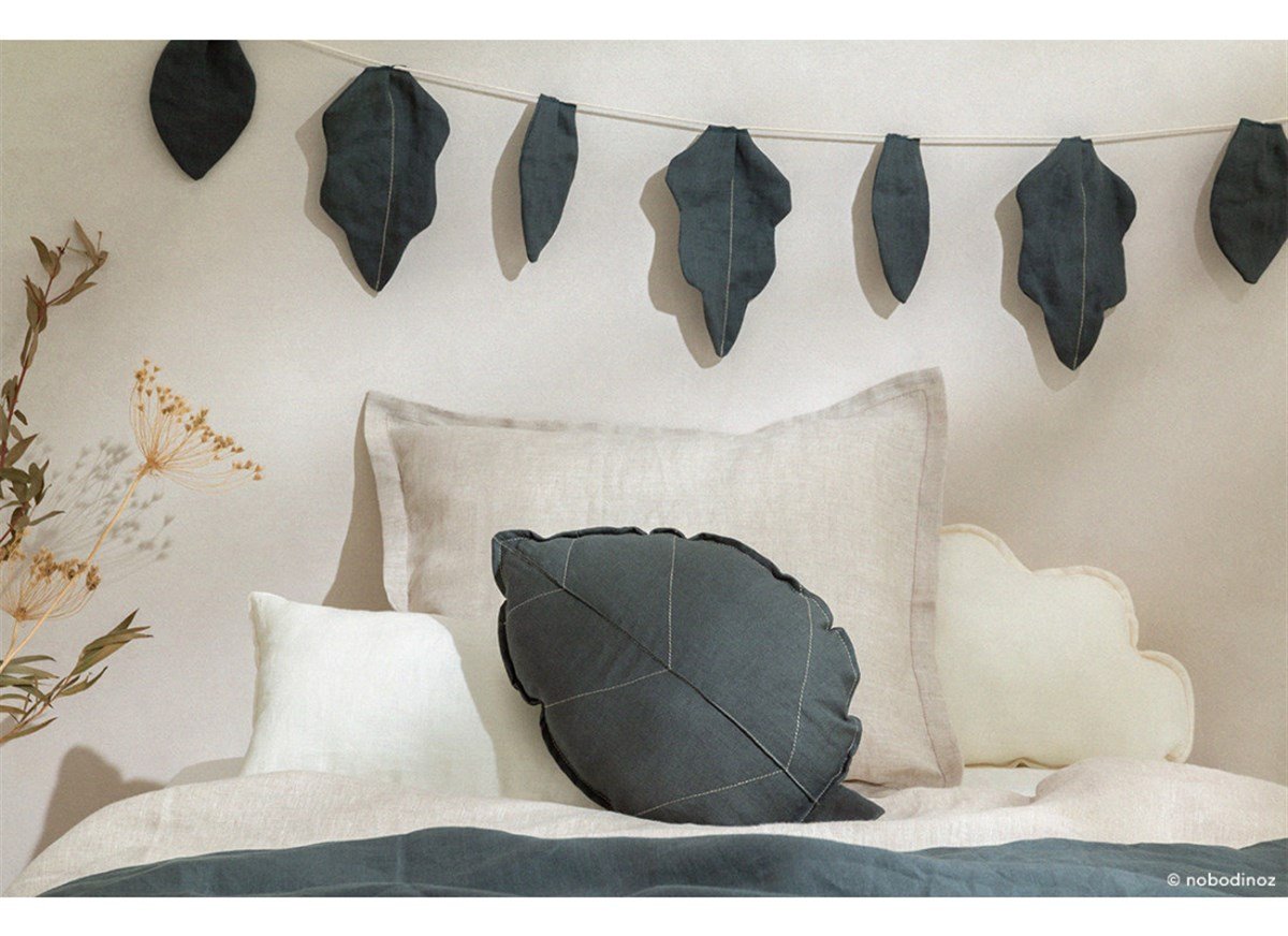 Lin Francais Yaprak Garland,Green Blue