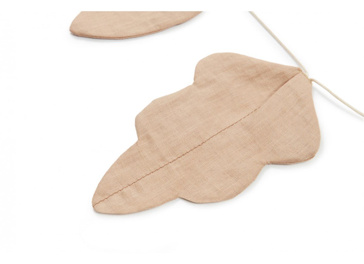 Lin Francais Yaprak Garland,Sand    