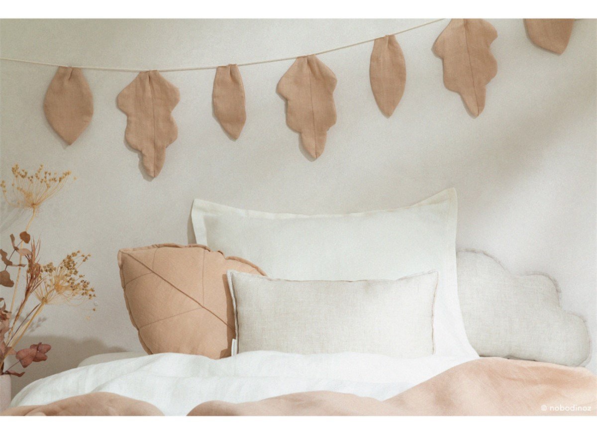 Lin Francais Yaprak Garland,Sand    