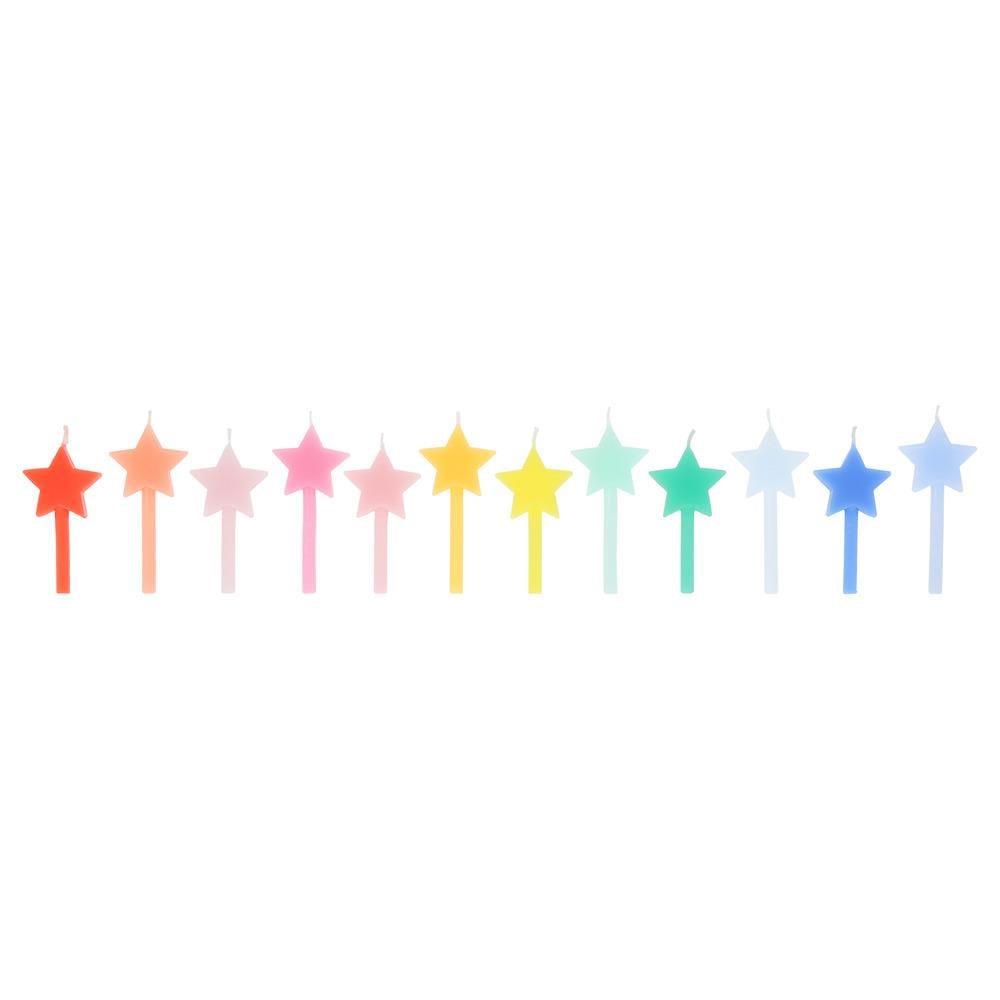 Meri Meri - Gökkuşağı Yıldız Mumlar - 12 Adet