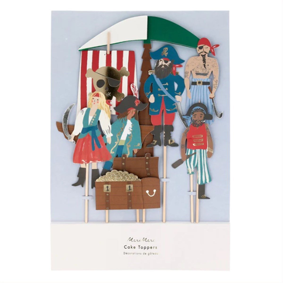 Meri Meri - Pirates & Palm Tree Cake Toppers - Korsanlar & Palmiye Ağacı Pasta Süsü