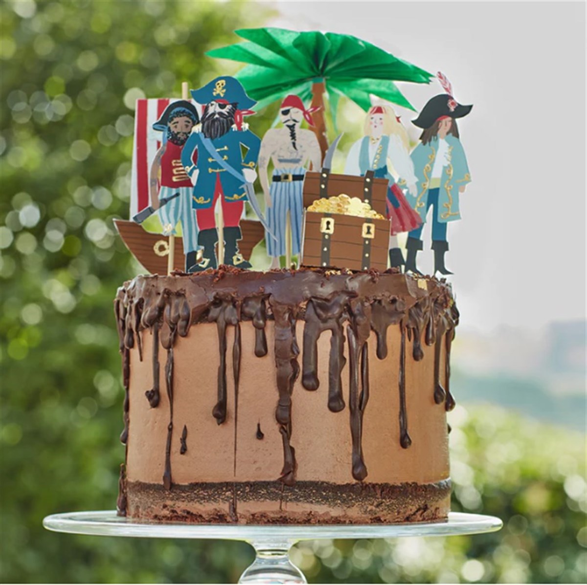 Meri Meri - Pirates & Palm Tree Cake Toppers - Korsanlar & Palmiye Ağacı Pasta Süsü