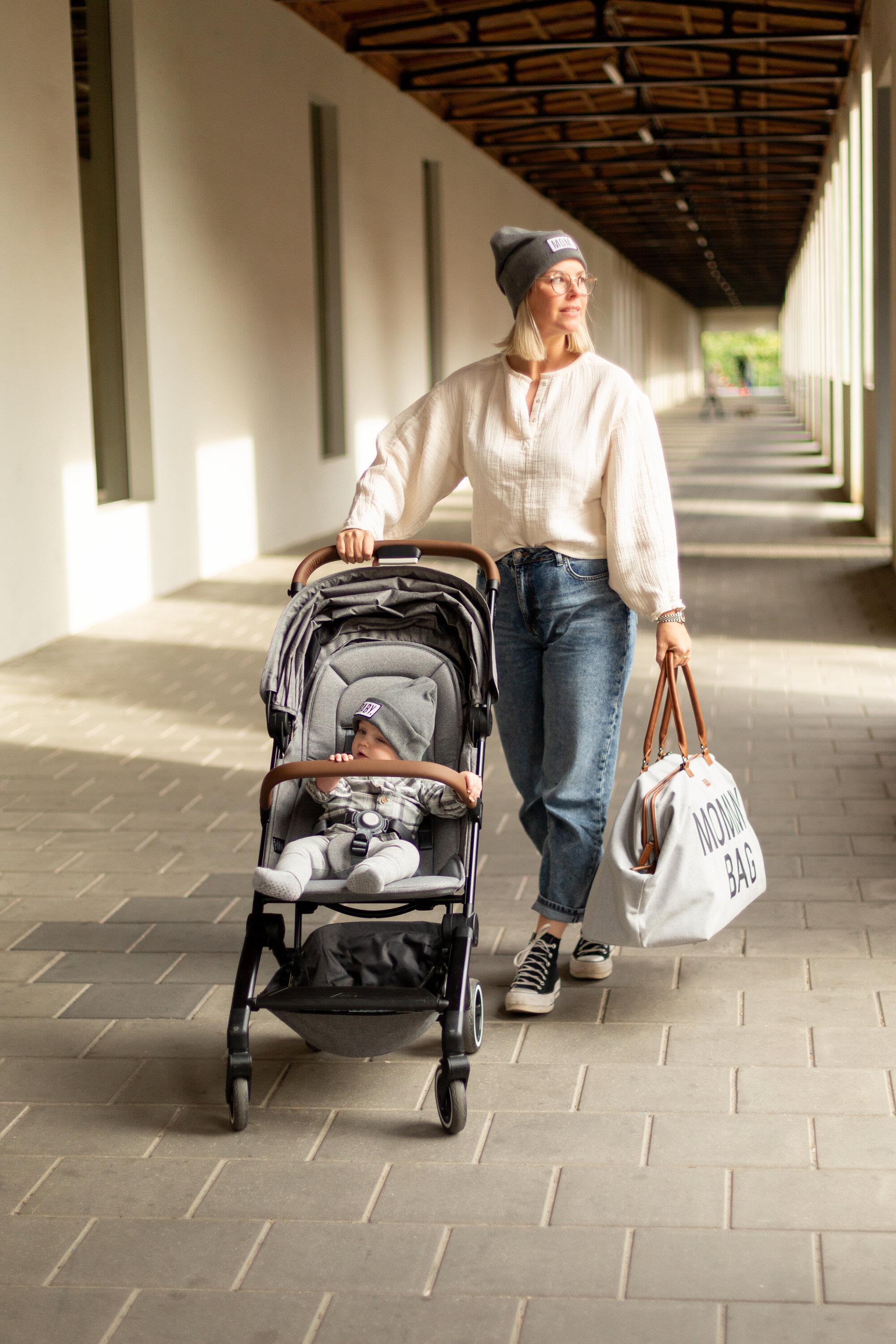 Mommy Bag Çanta, Kanvas Gri