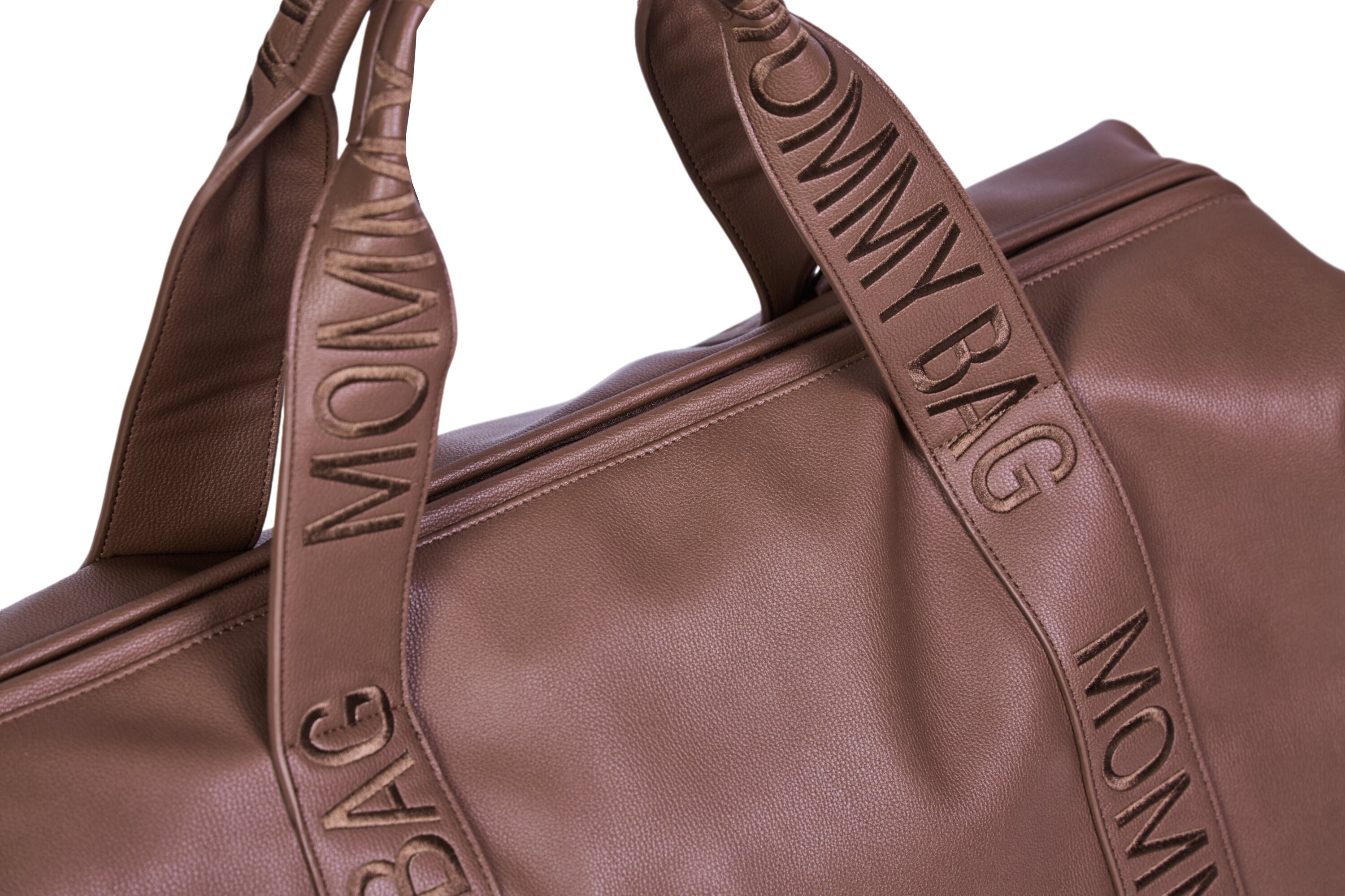 Mommy Bag Çanta, Signature Vegan Deri Koyu Kahve