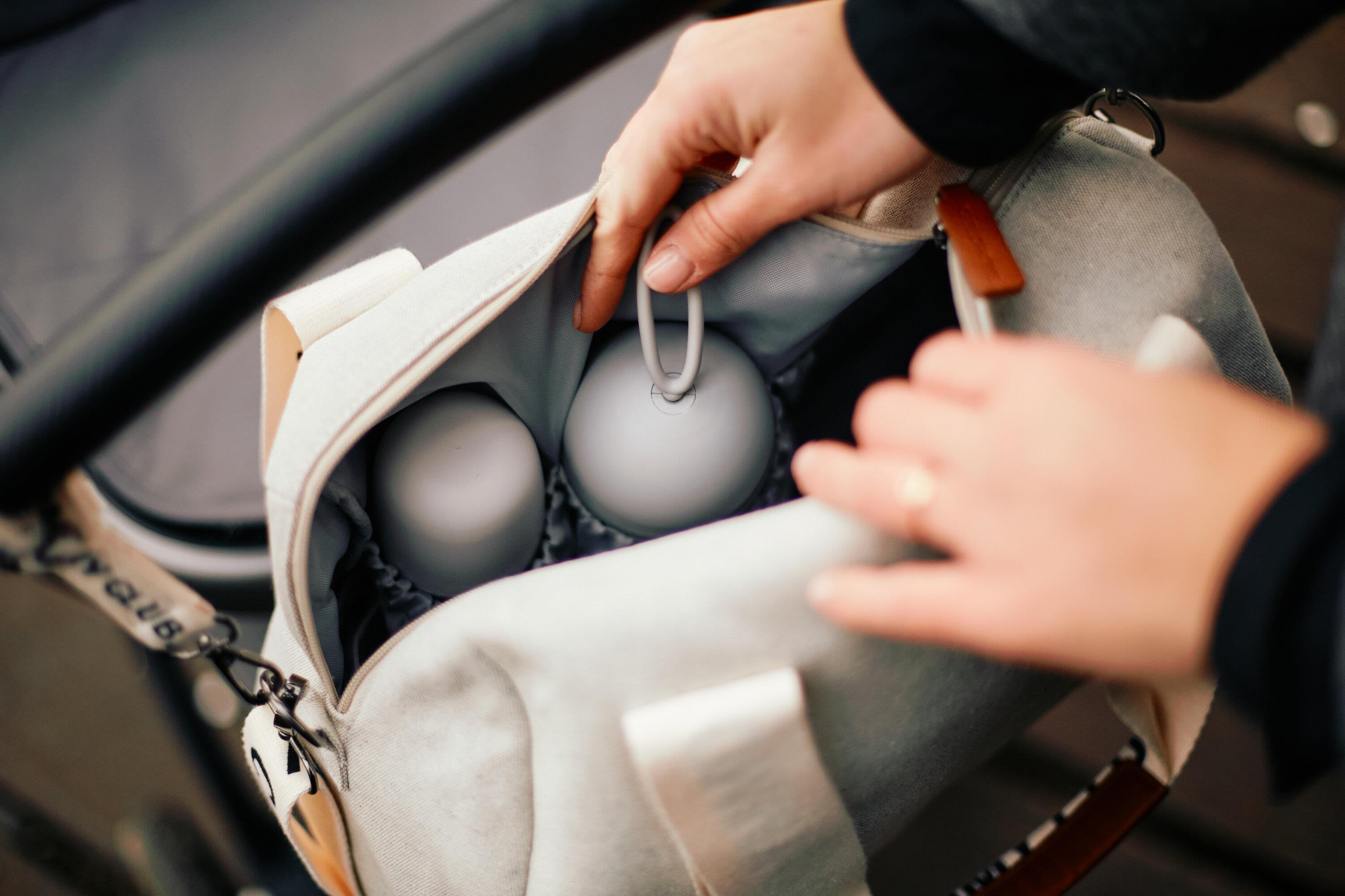 Mommy Club Bag, Kanvas Gri