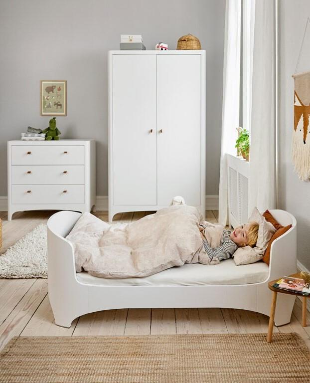 TEŞHİR İNDİRİMLİ/ Leander 3'lü Set / Leander Classic Dolap & Leander Classic Büyüyen Çocuk Karyola & Leander Classic Şifonyer, Beyaz