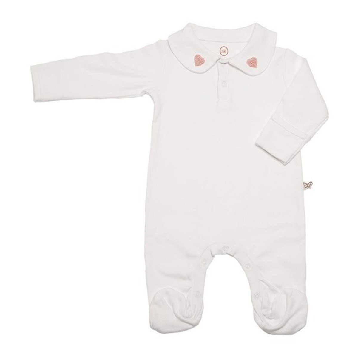 Yakası Nakışlı Tulum / Kız (0-3 ay)