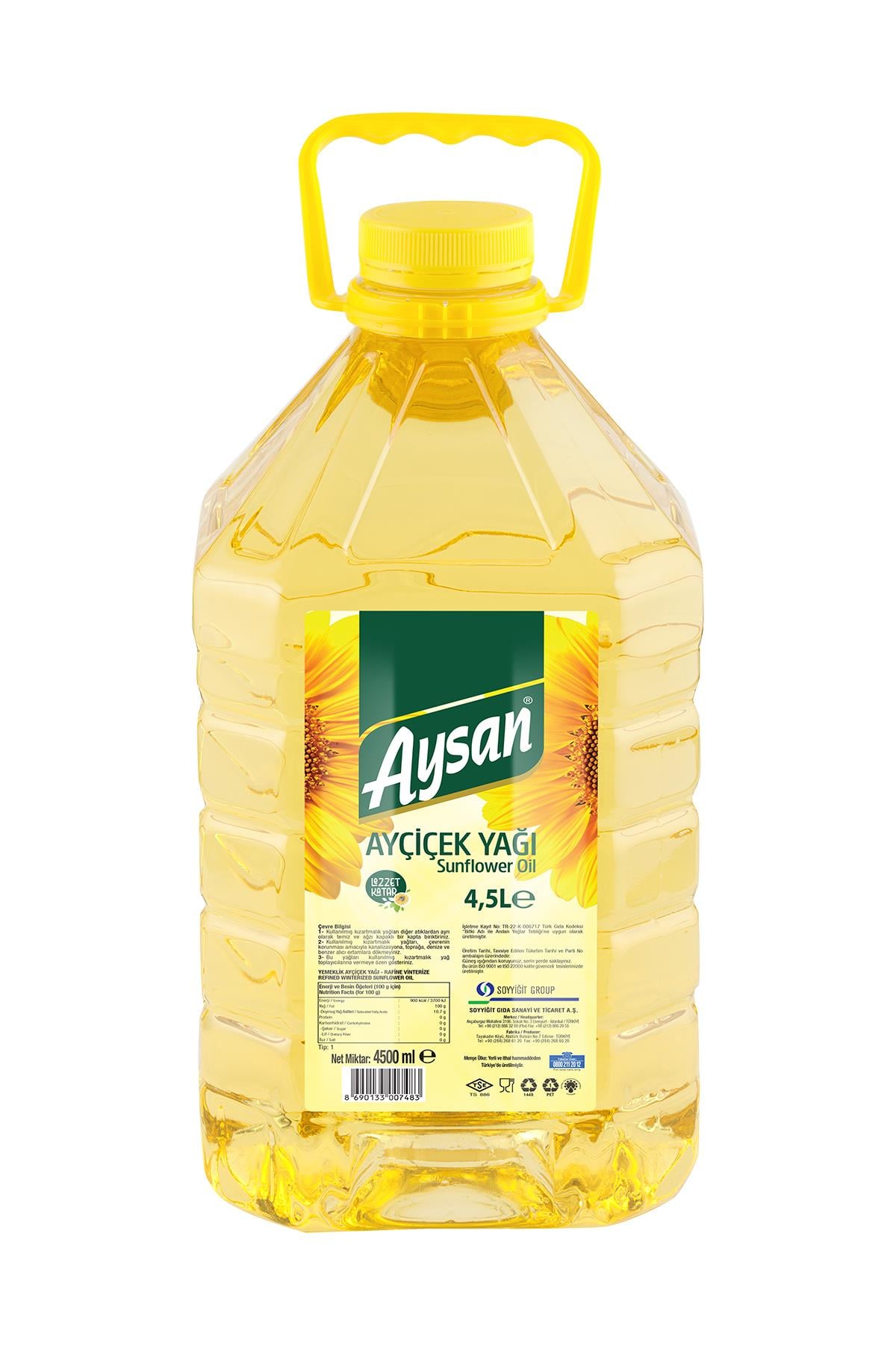 Aysan Ayçiçek Yağı 4,5 Lt