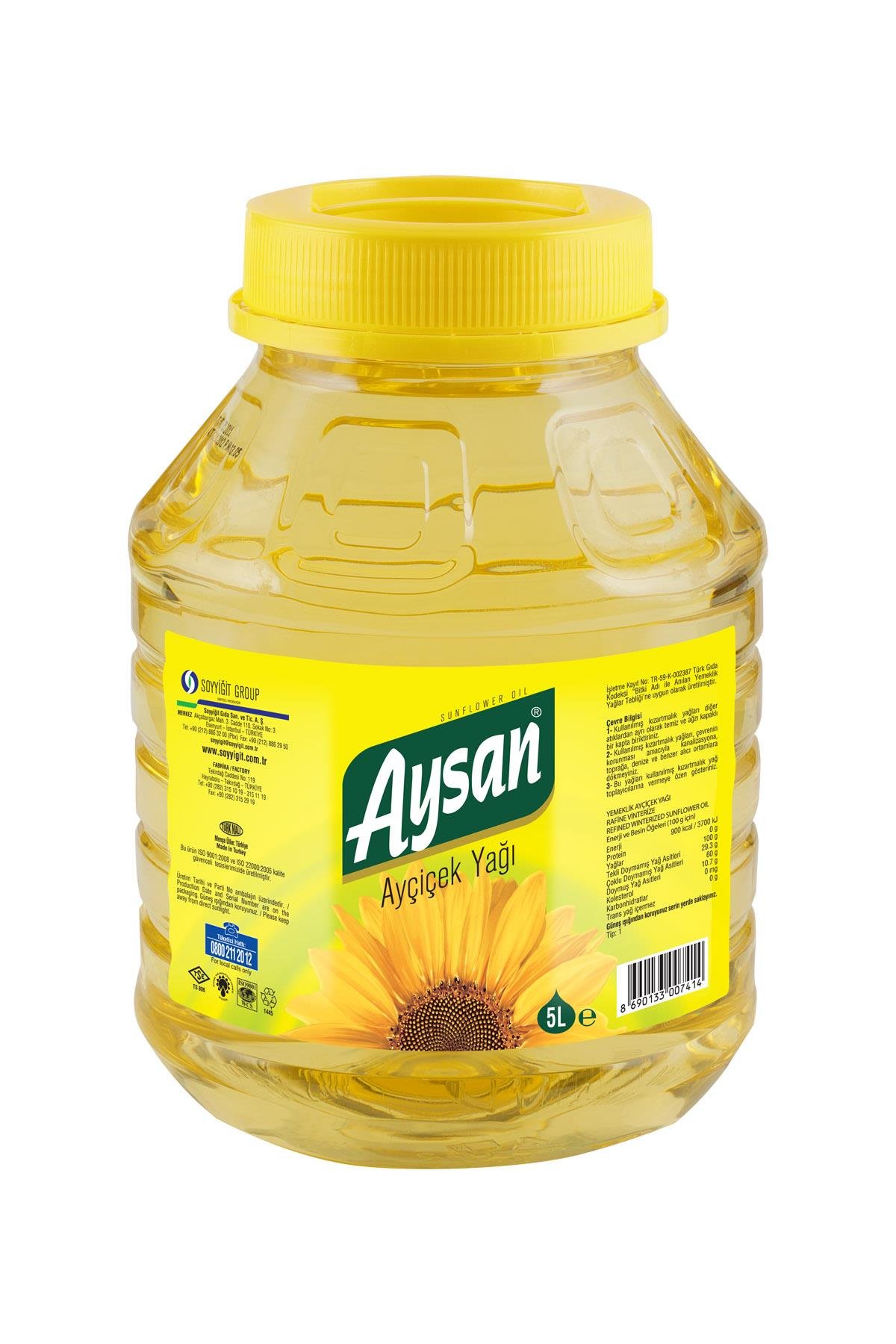 Aysan Ayçiçek Yağı 5 Lt