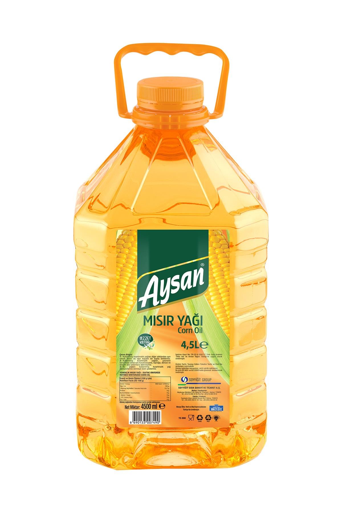 Aysan Mısır Yağı 4,5 Lt-Dar Ağızlı