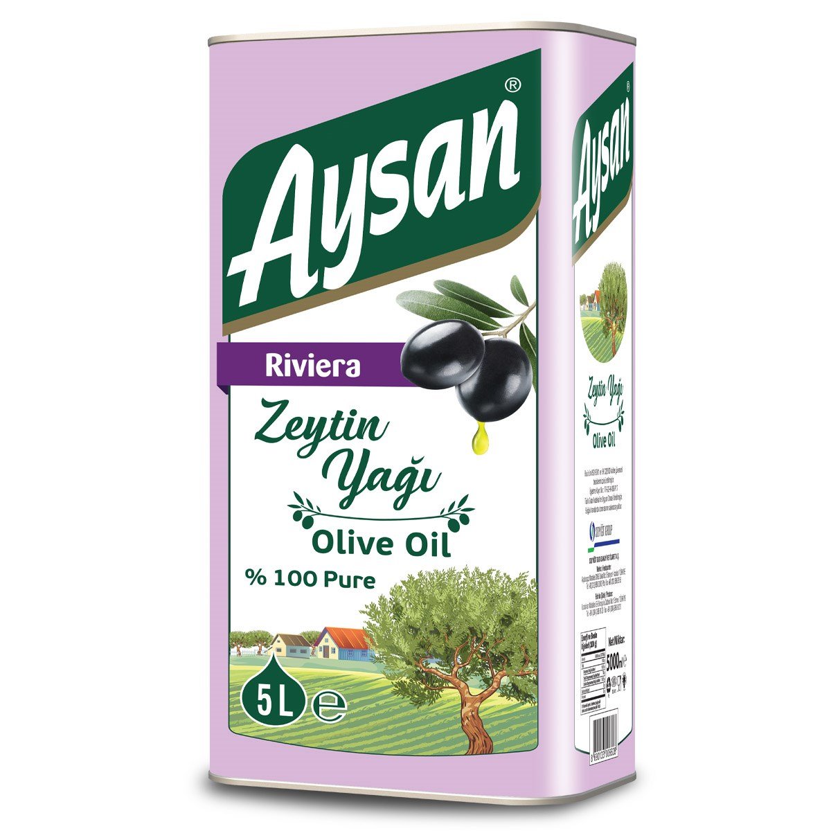 Aysan Riviera Zeytinyağı 5  Litre Teneke