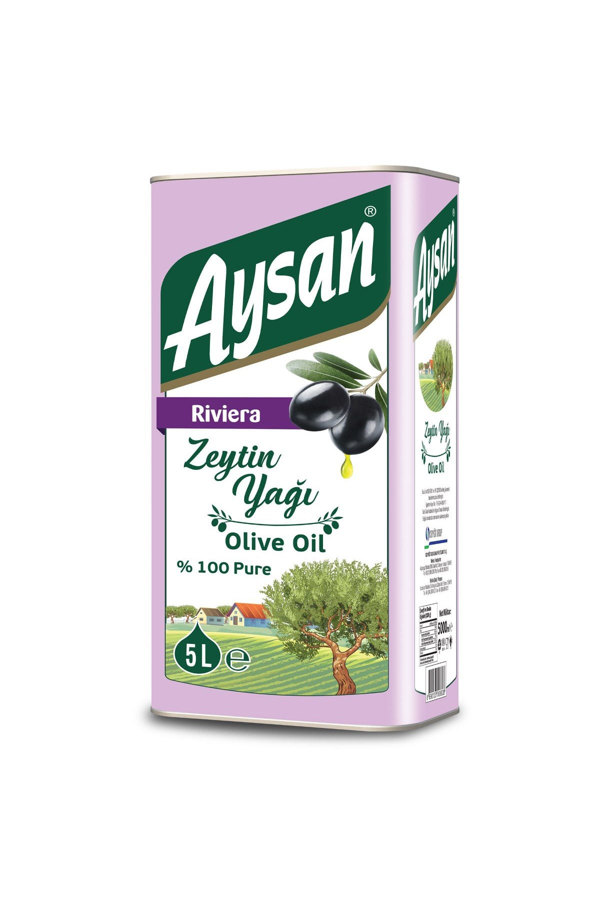 Aysan Riviera Zeytinyağı 5  Litre Teneke