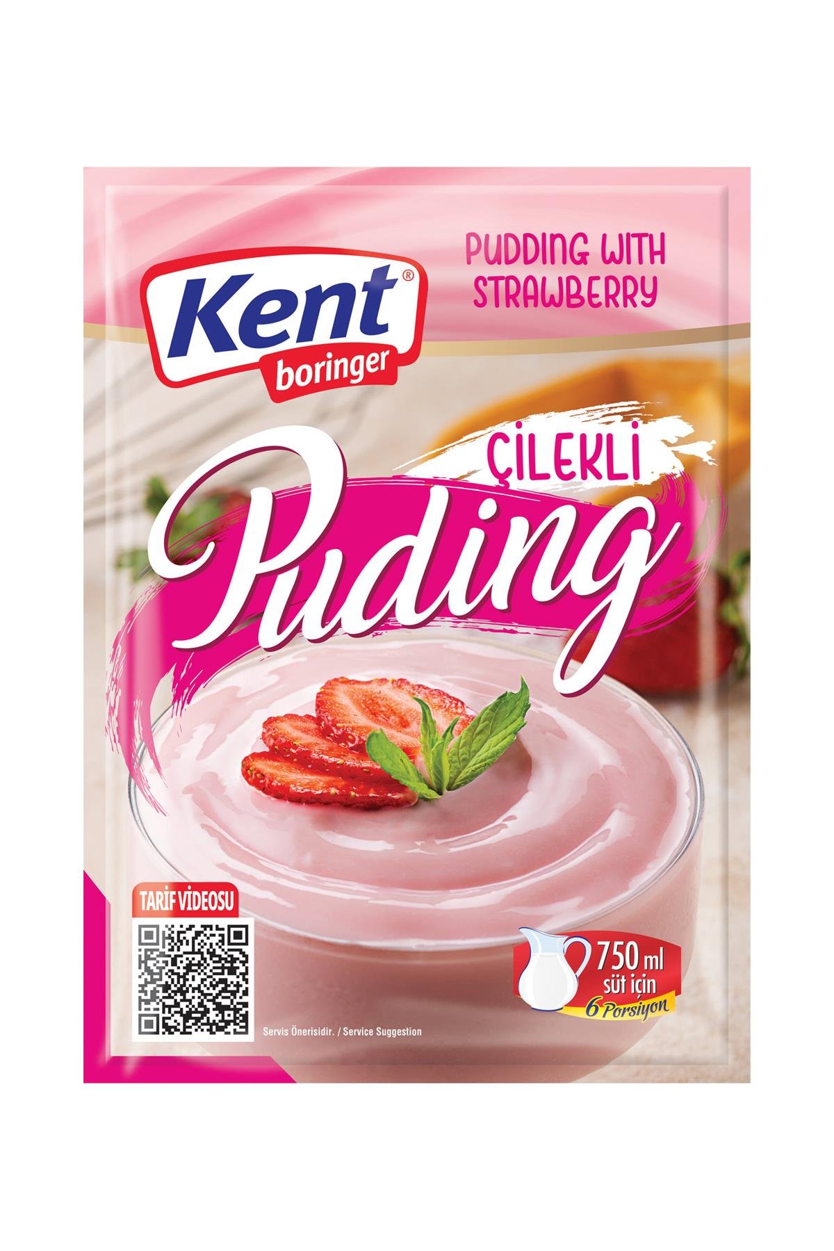 Kent Boringer Çilekli Puding 125g*6 adet