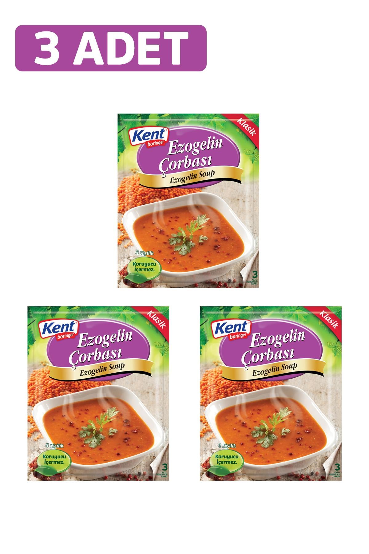 Kent Boringer Ezogelin Çorbası 65 Gr 3'lü