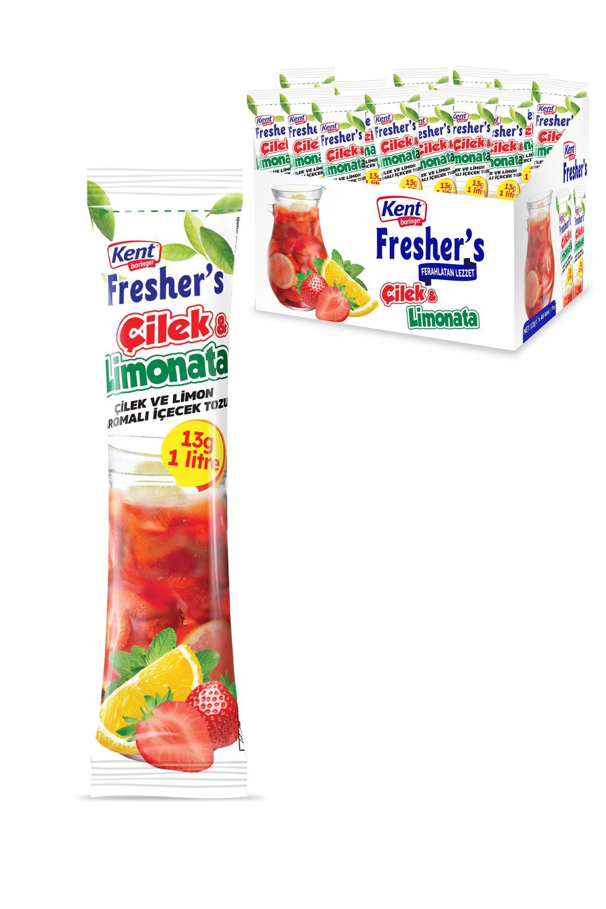 Kent Boringer Fresher's Çilekli Limonata 13 gr *48 Adet