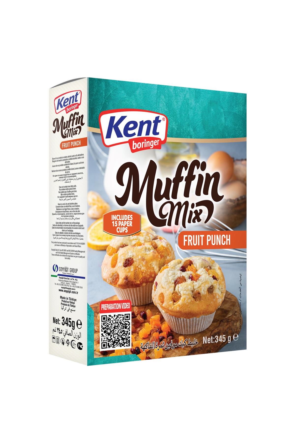 Kent Boringer Meyve Parçacıklı Muffin 345 Gr