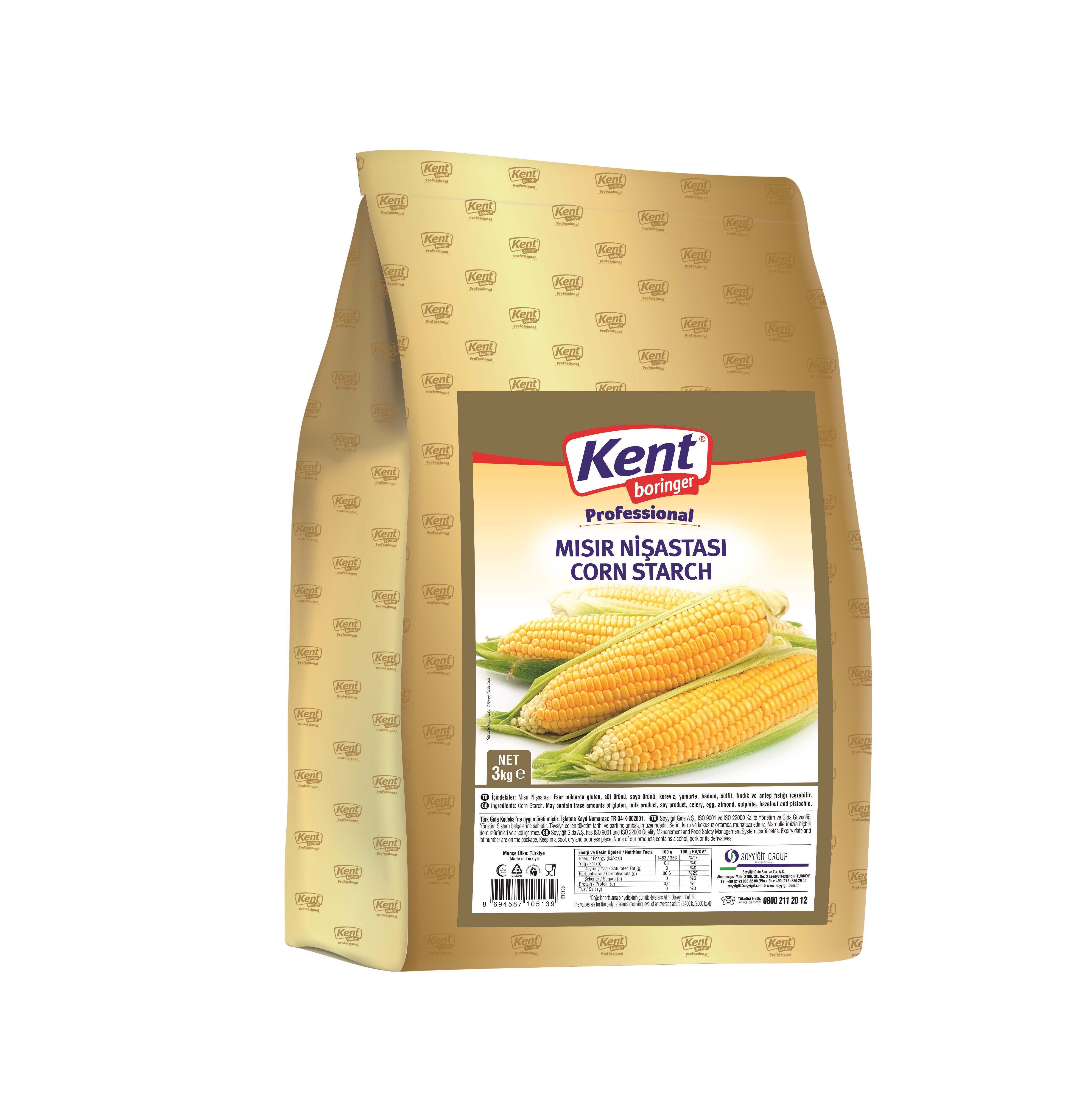 Kent Boringer  Professional Mısır Nişastası 3 Kg