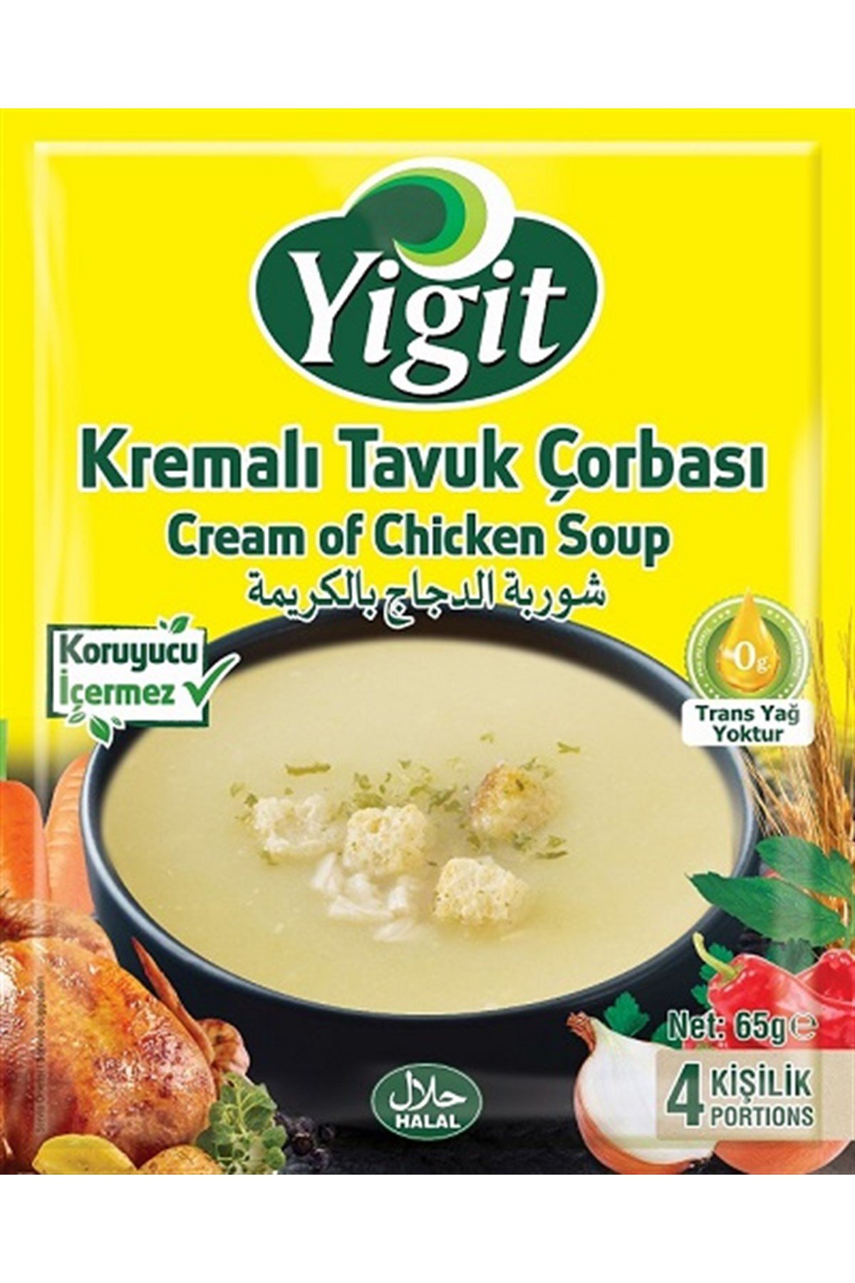 Yiğit Hazır Çorba Kremalı Tavuk 65 Gr * 200 Adet