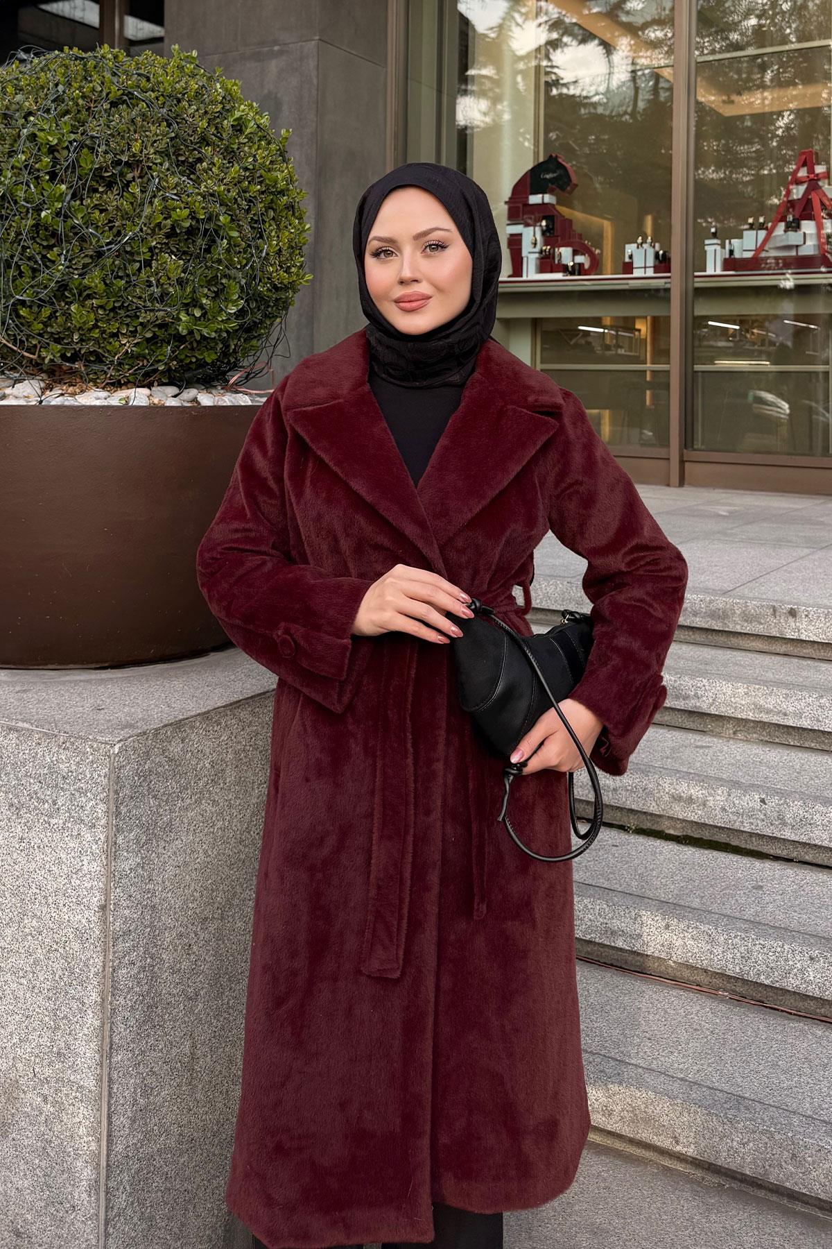 Apoletli Uzun Kaban Bordo