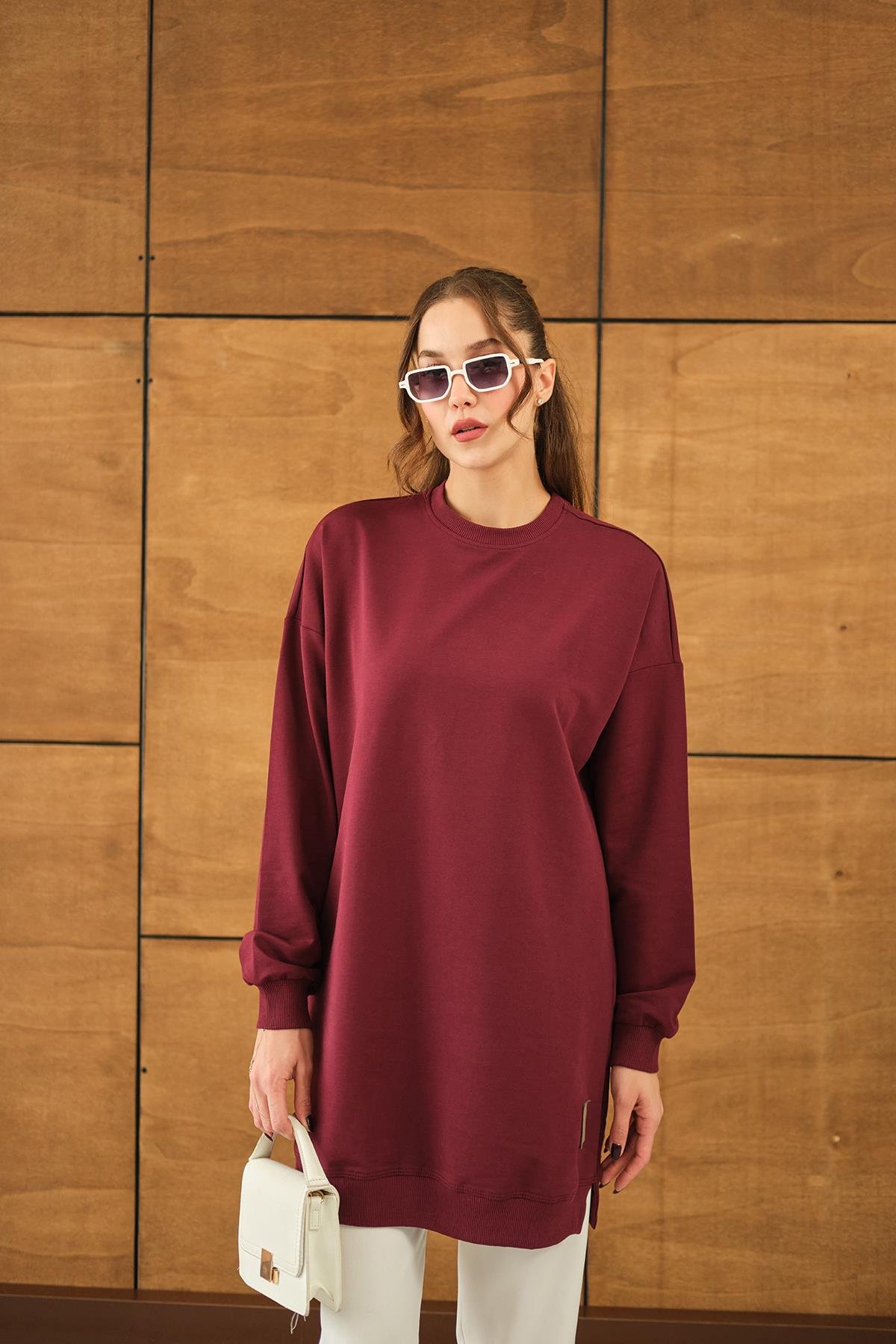 Arma Detay Salaş Tunik Bordo