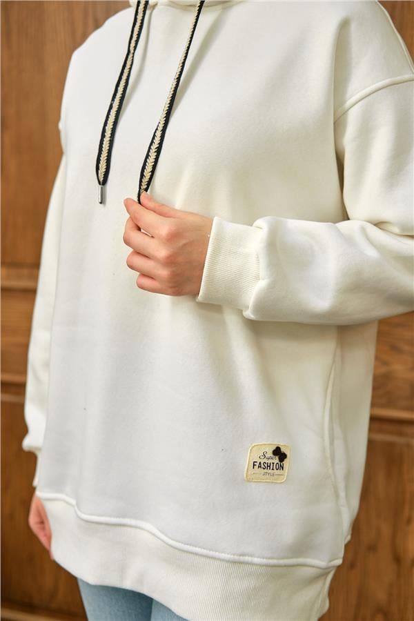 Arma Detay Sweat Beyaz