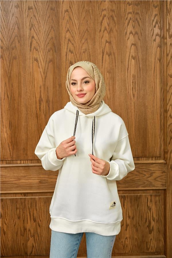 Arma Detay Sweat Beyaz