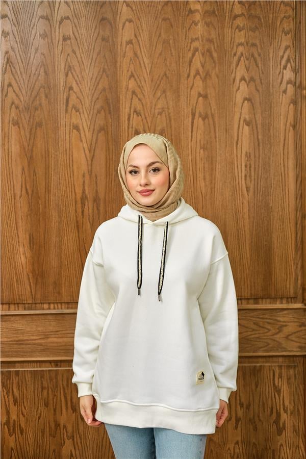 Arma Detay Sweat Beyaz