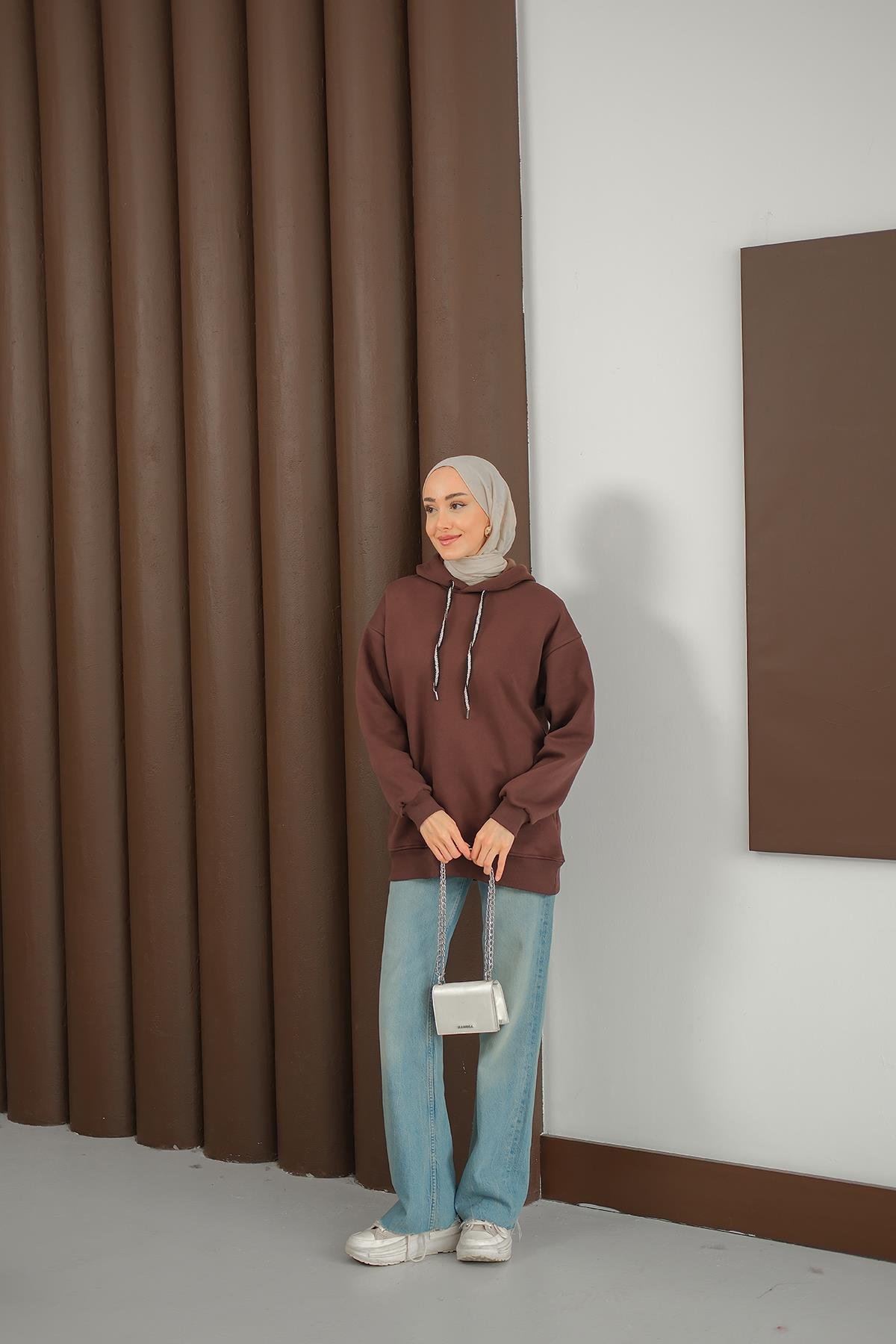 Arma Detay Sweat Kahverengi