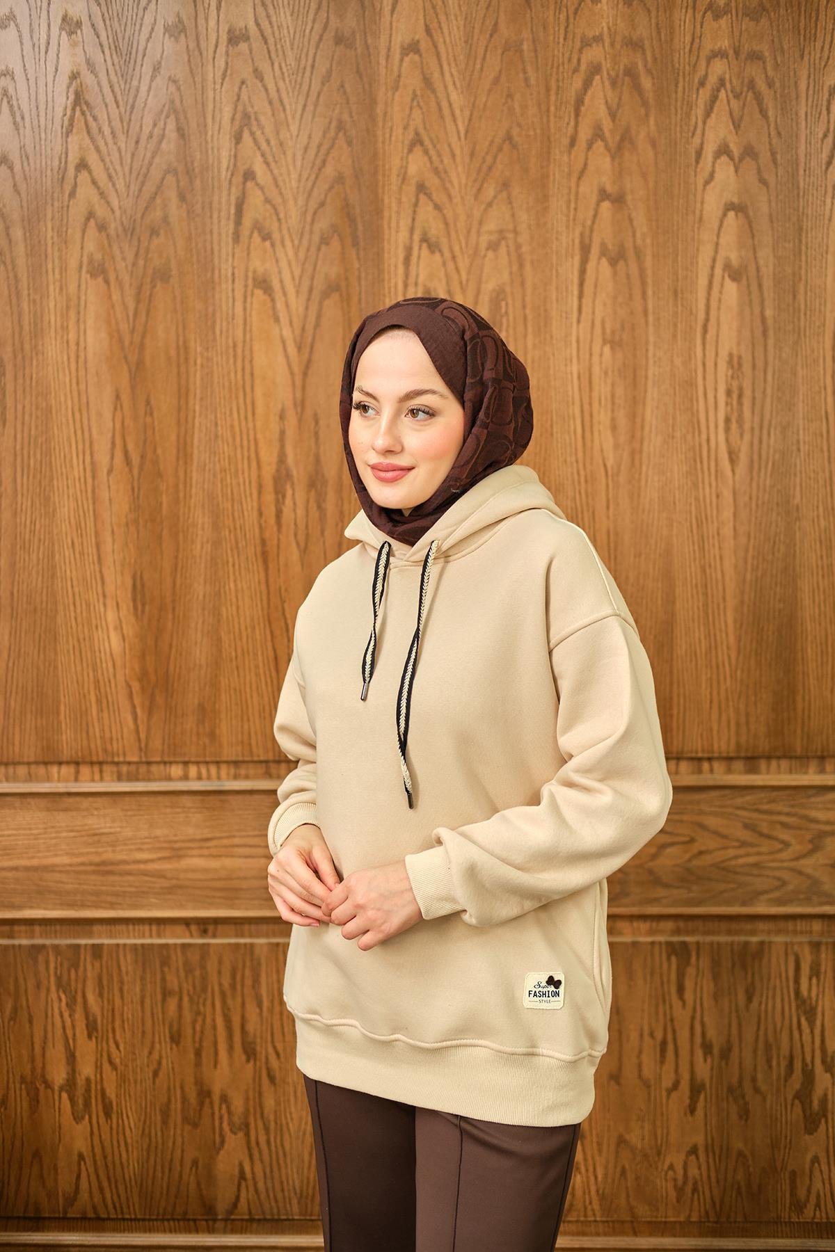 Arma Detay Sweat Krem