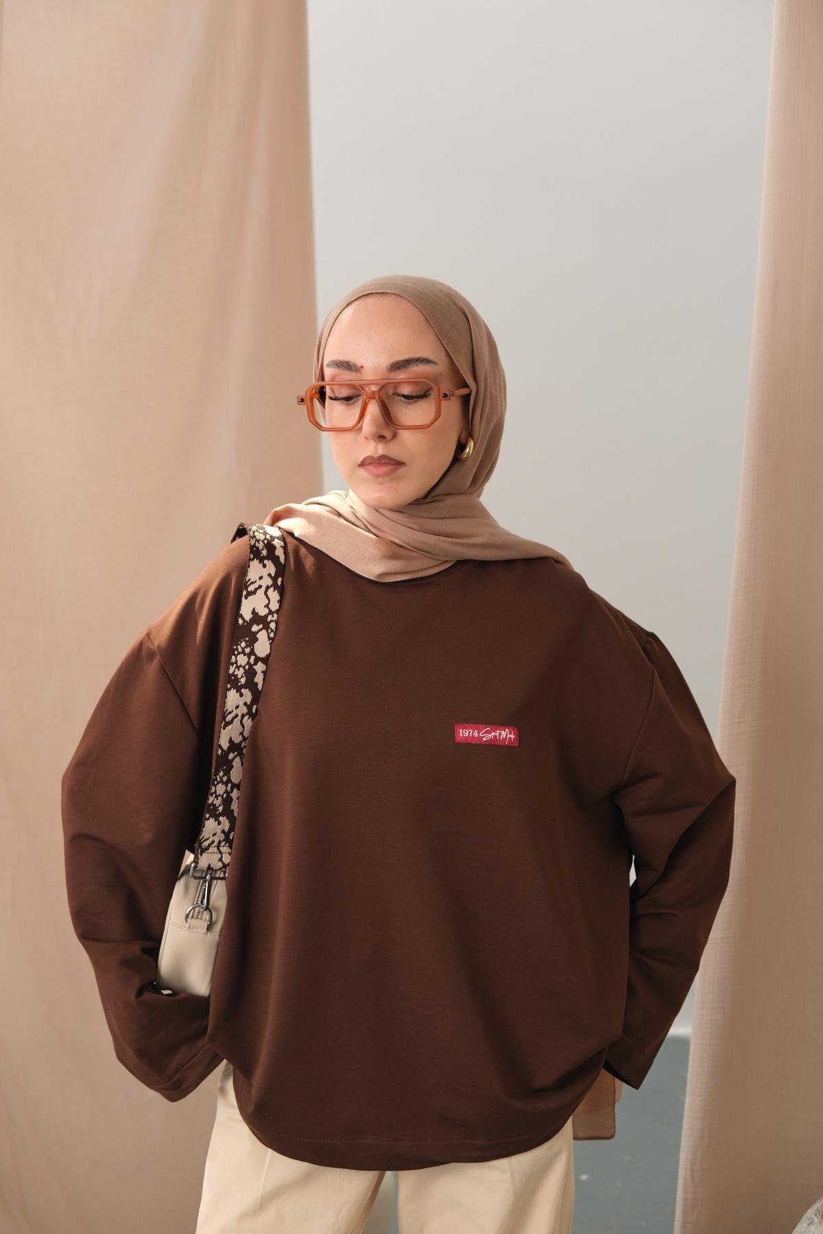 Arma Detay Tunik Kahverengi