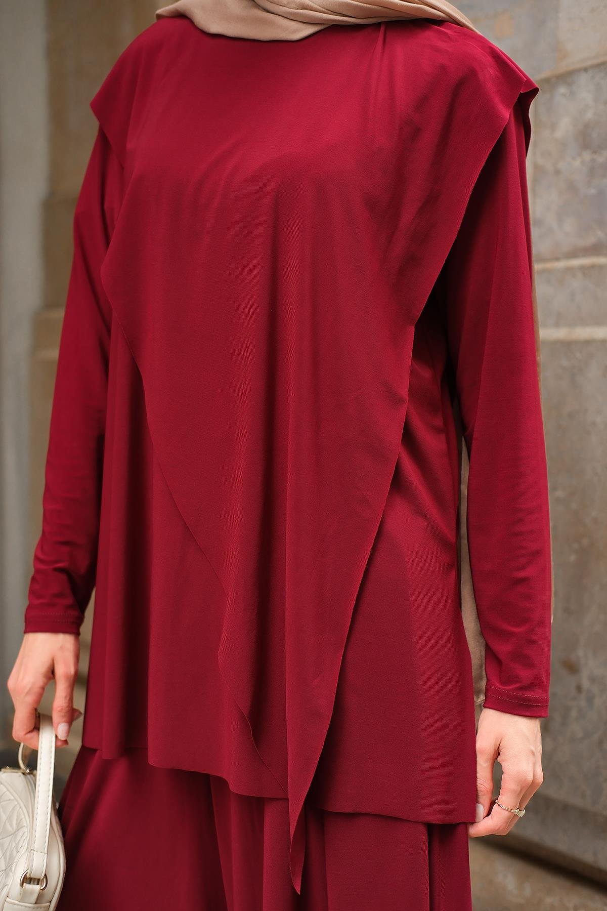 Asimetrik Salaş Takım Bordo