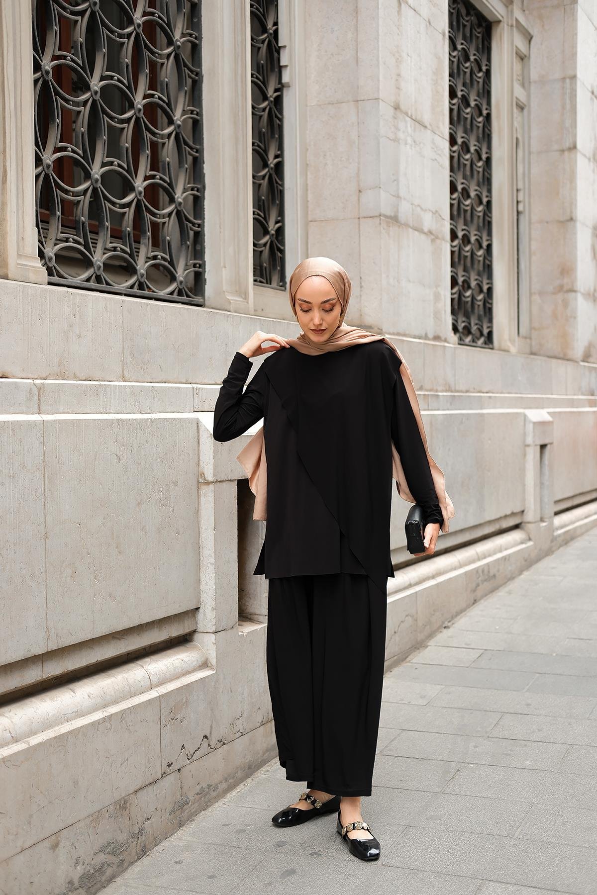 Asimetrik Salaş Takım Siyah